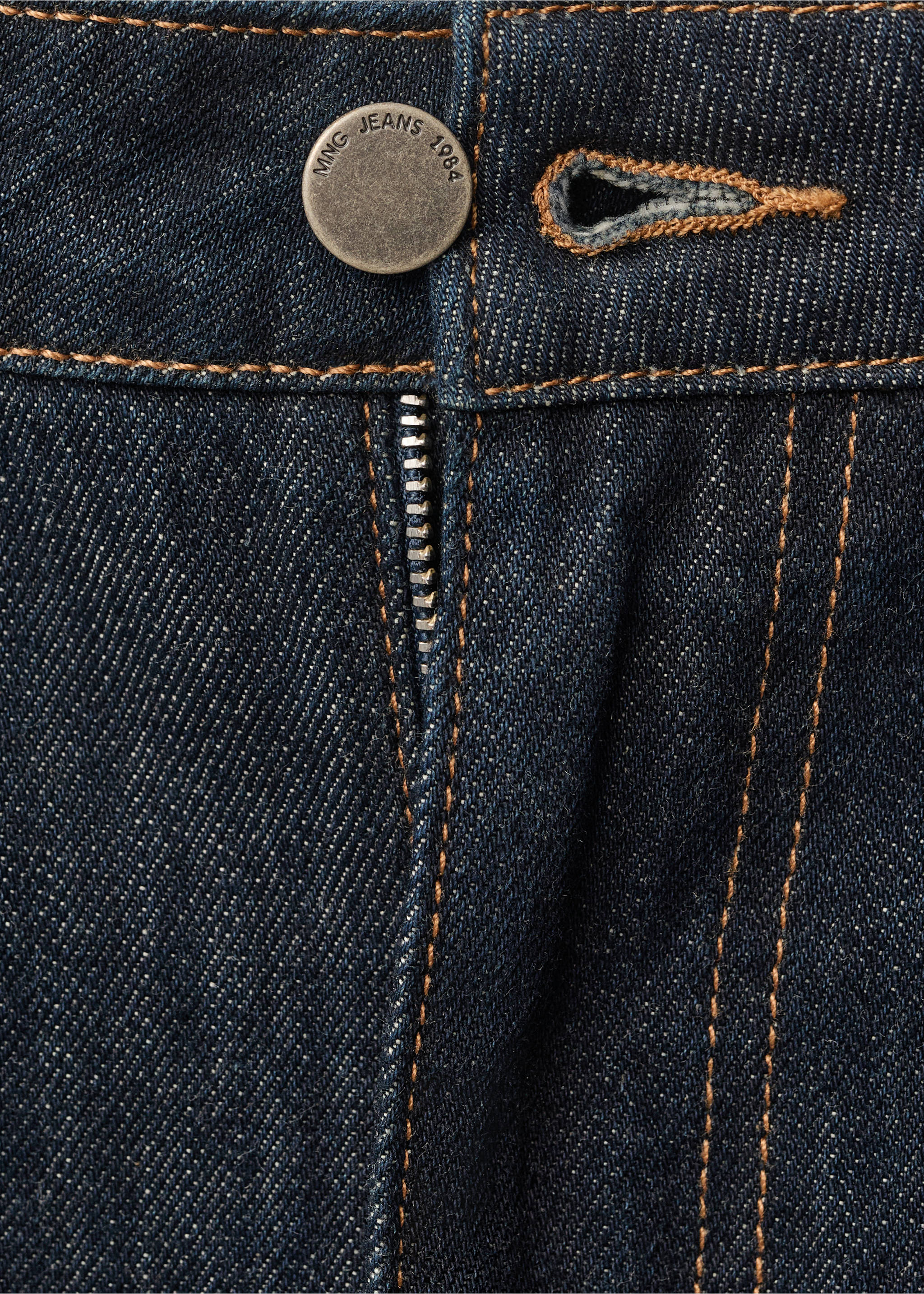 Wideleg-Jeans mit niedriger Bundhöhe und Rinse-Wash - Detail des Artikels 0, Blau. Ref: 87014083-00.