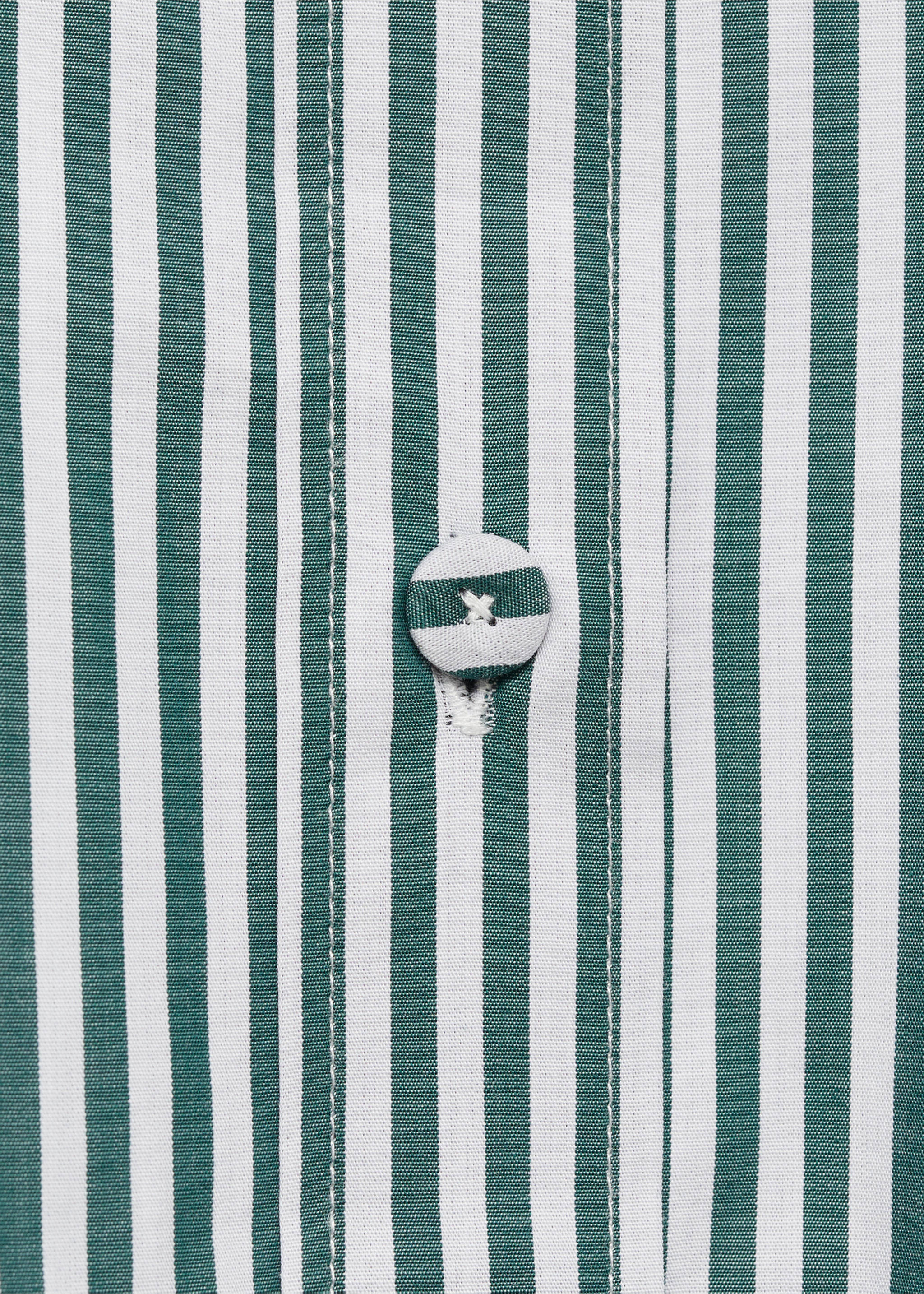 Chemise rayures manches courtes coton - Détail de l'article 0, Vert forêt. Ref: 87014084-00.