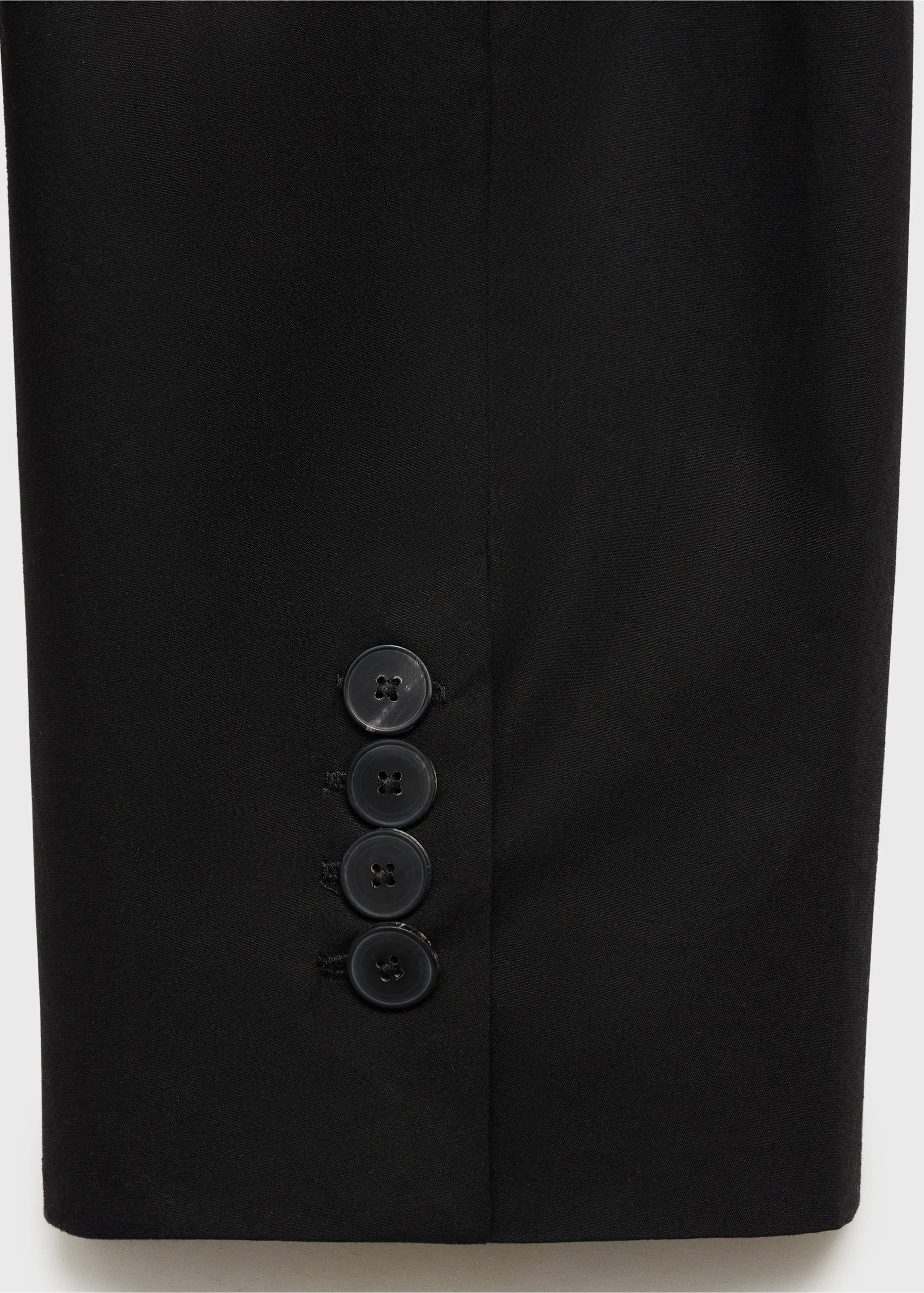 Fitted shirt with cuffless sleeves - Details of the article 0, Black. Ref: 87014085-00.