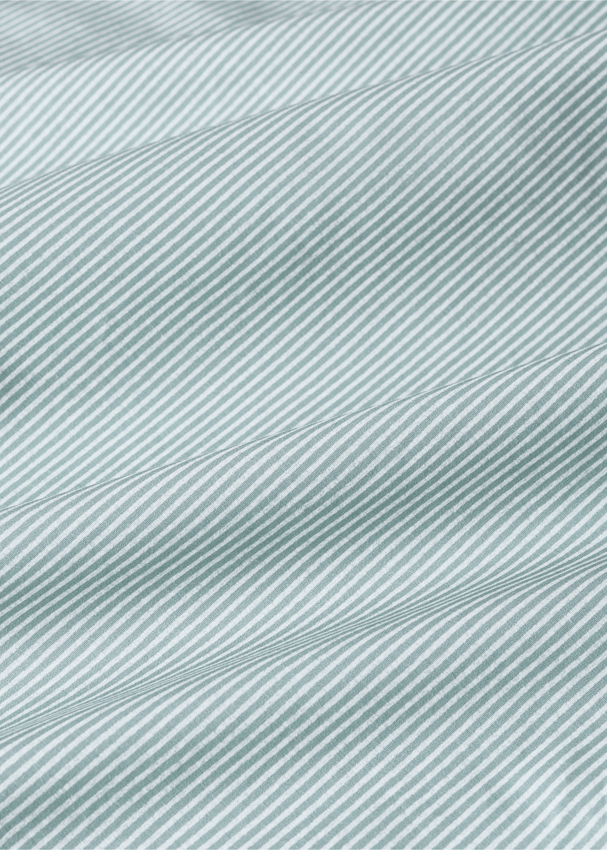 Children’s cotton percale striped bed 90 cm - Details of the article 2, Aqua Green. Ref: 87014087-00.