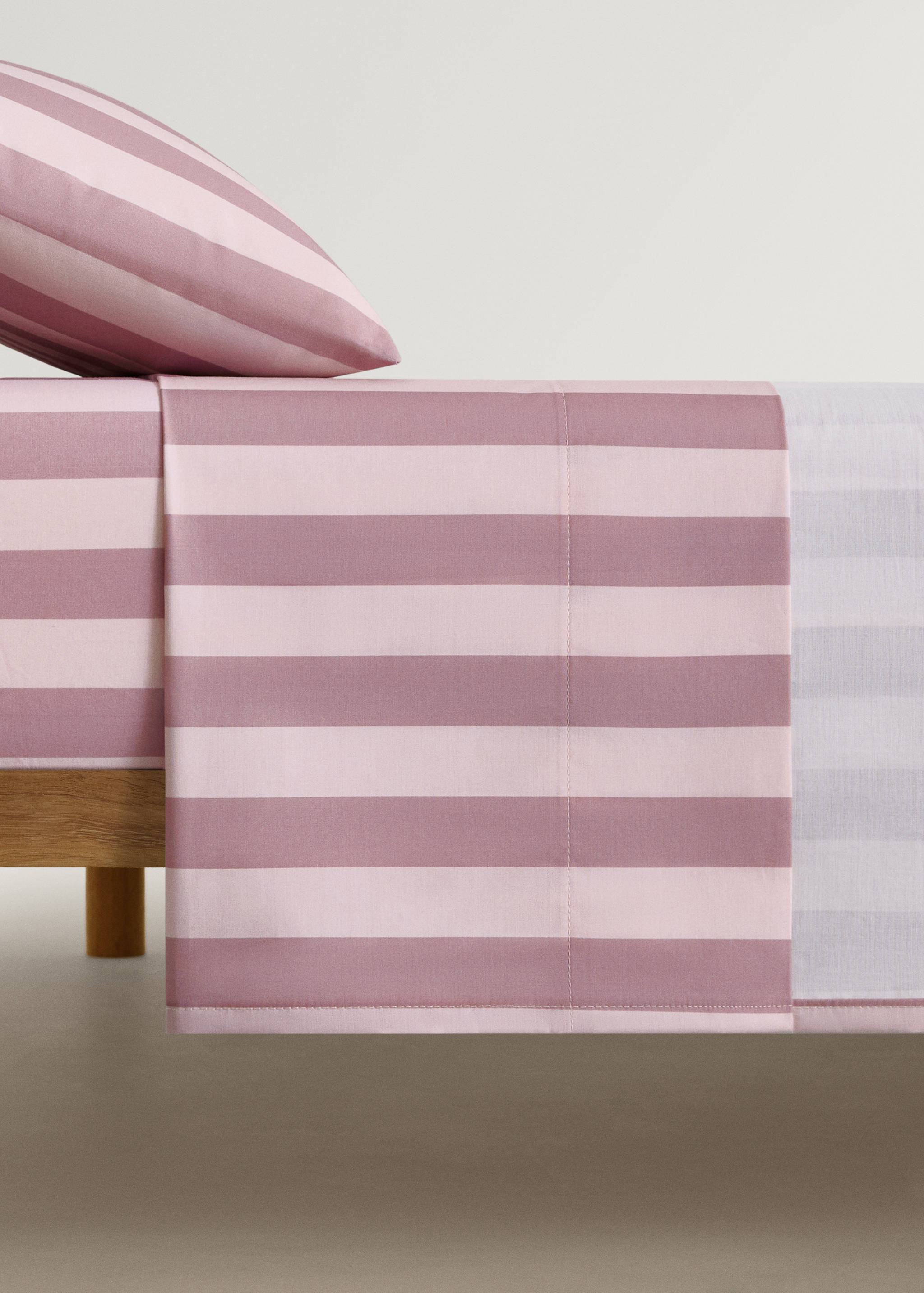 Llençol de sobre bressol cotó percala ratlles gruixudes - Article sense model