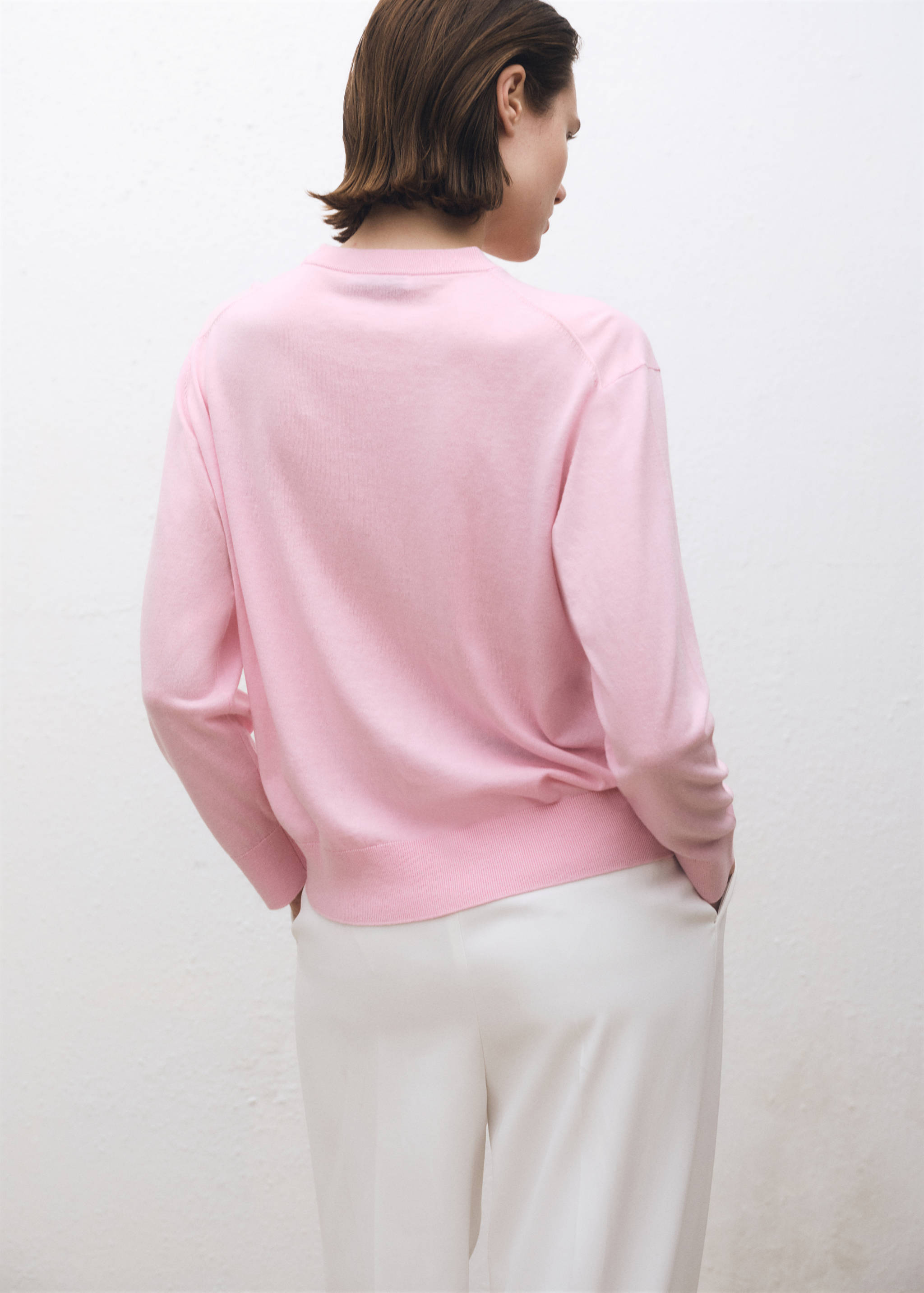 Pull-over laine mélangée col rond - Verso de l’article