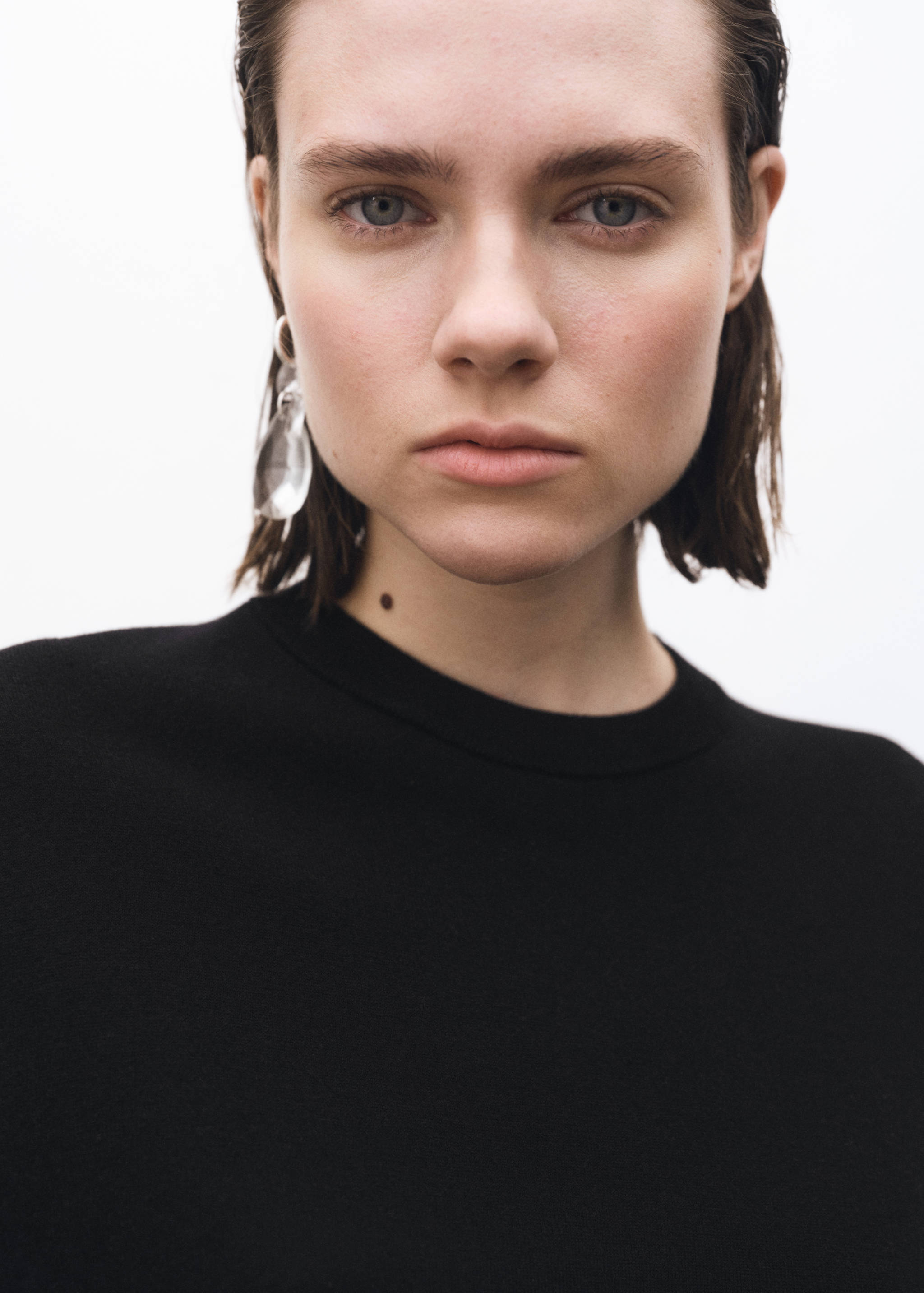 Pull-over laine mélangée col rond - Détail de l'article 1