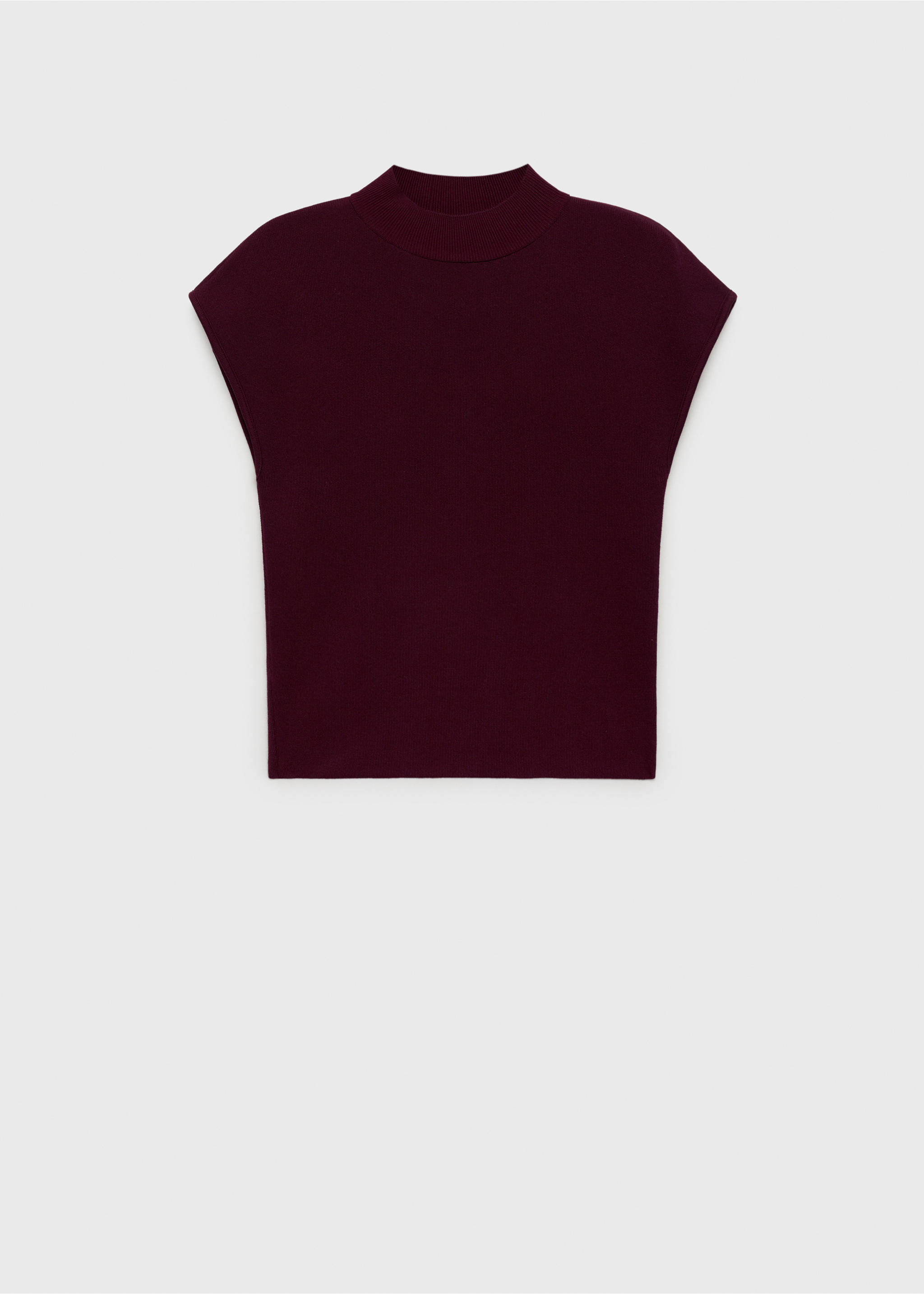 Short-sleeved fine-knit sweater - Article without model, Maroon. Ref: 87014091-00.
