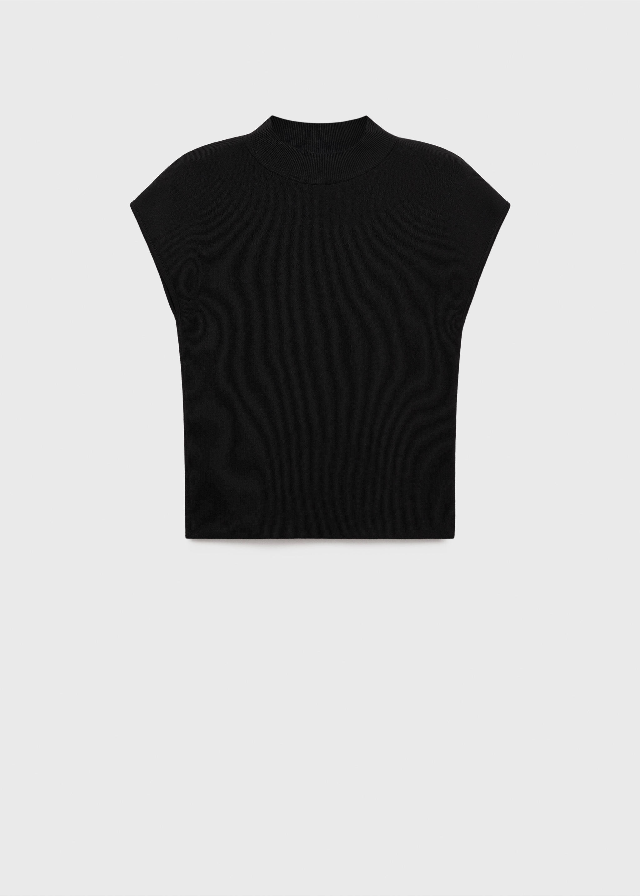 Short-sleeved fine-knit sweater - Article without model, Black. Ref: 87014091-00.