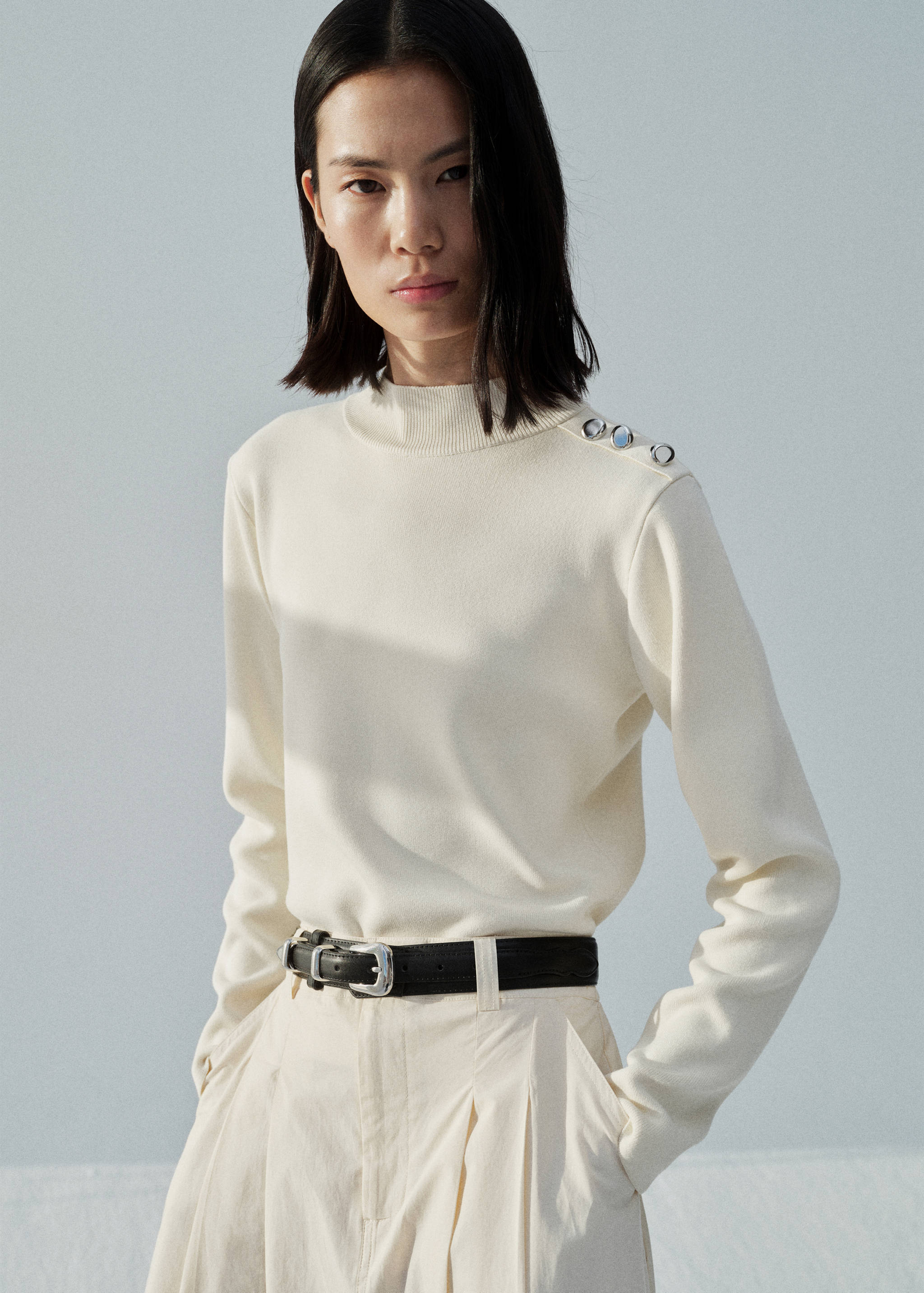 Jersey punto detalle botones - Plano medio