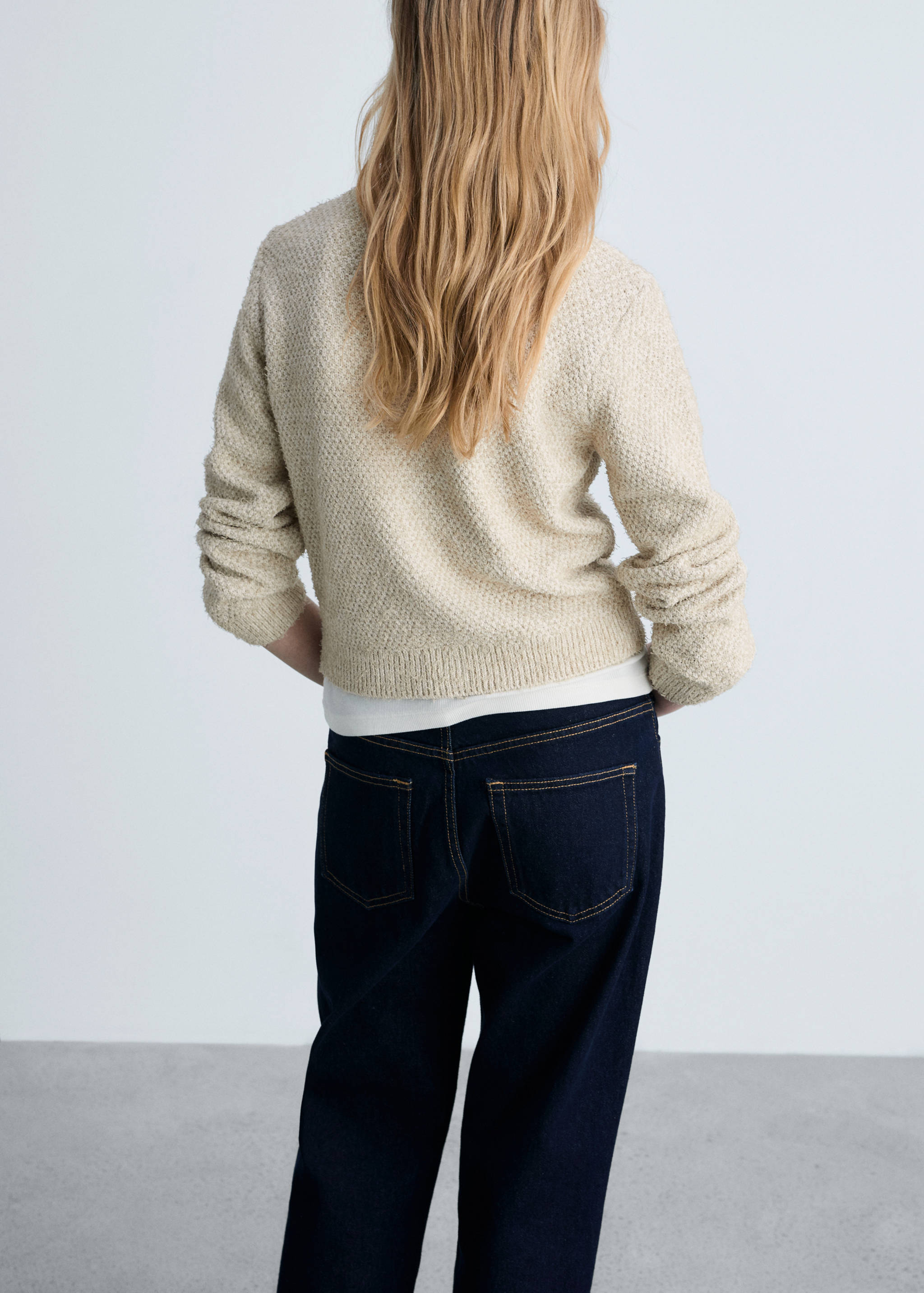 Chunky-knit jacket with buttons - Details of the article 1