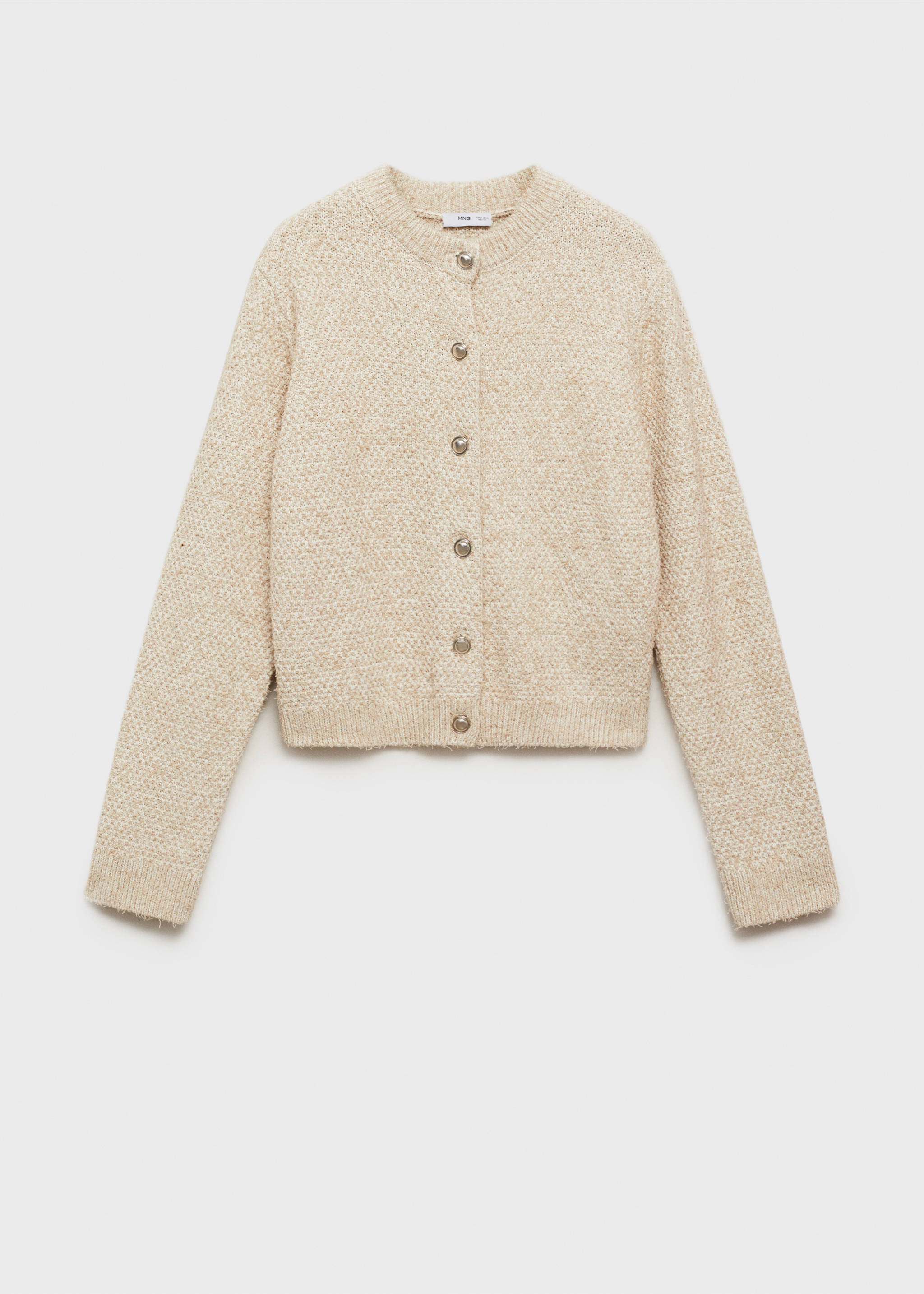 Chunky-knit jacket with buttons - Article without model, Beige. Ref: 87014093-00.