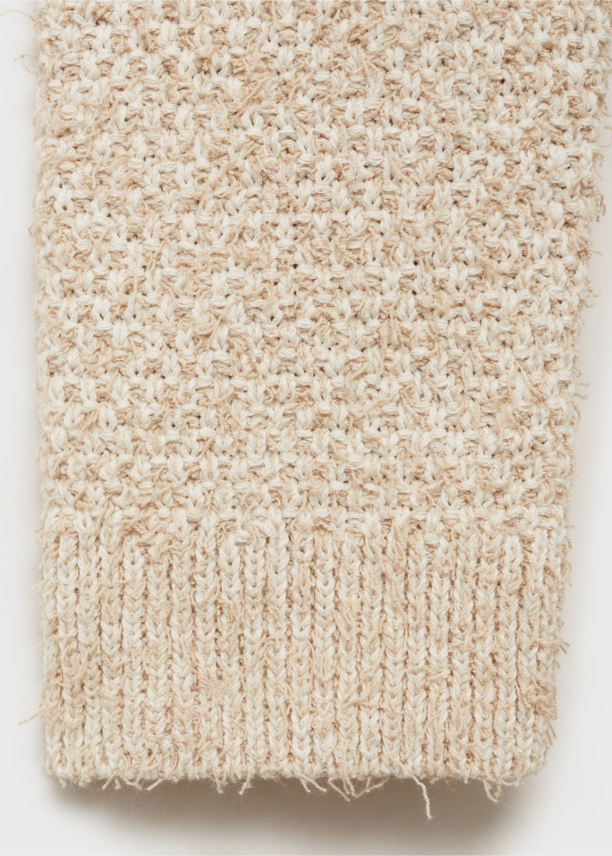 Chunky-knit jacket with buttons - Details of the article 0, Beige. Ref: 87014093-00.