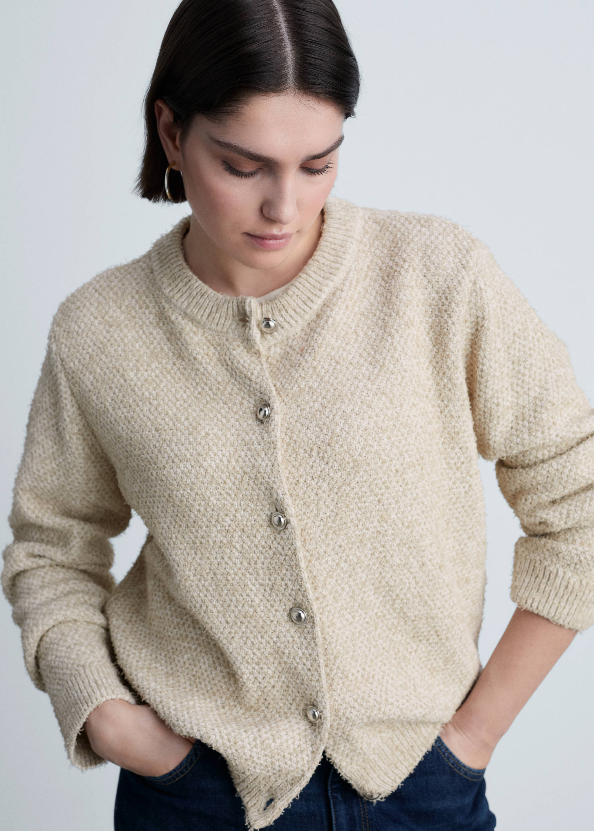 Chunky-knit jacket with buttons - Details of the article 5