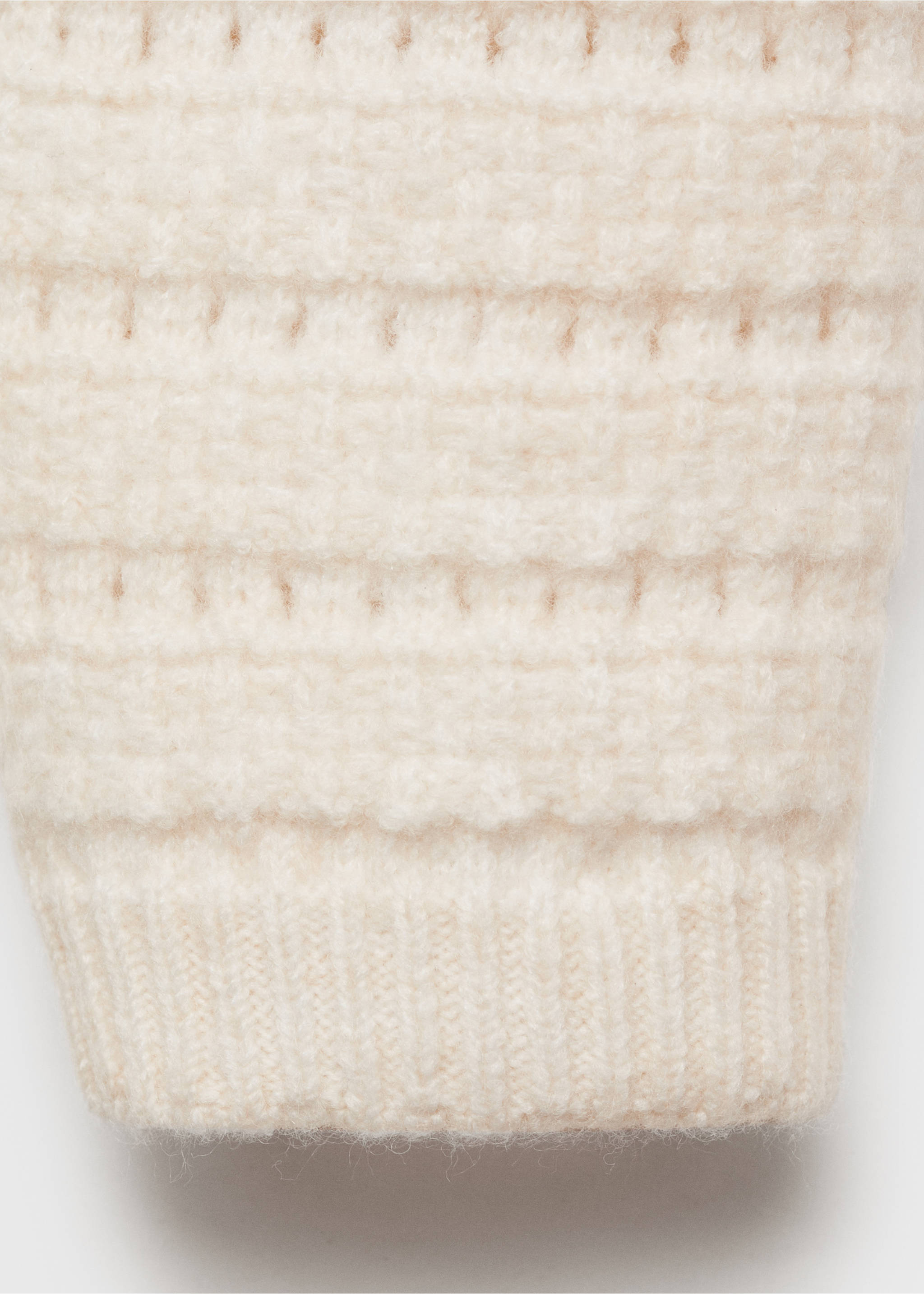 Openwork detail knit cardigan - Details of the article 0, Ecru. Ref: 87014095-00.