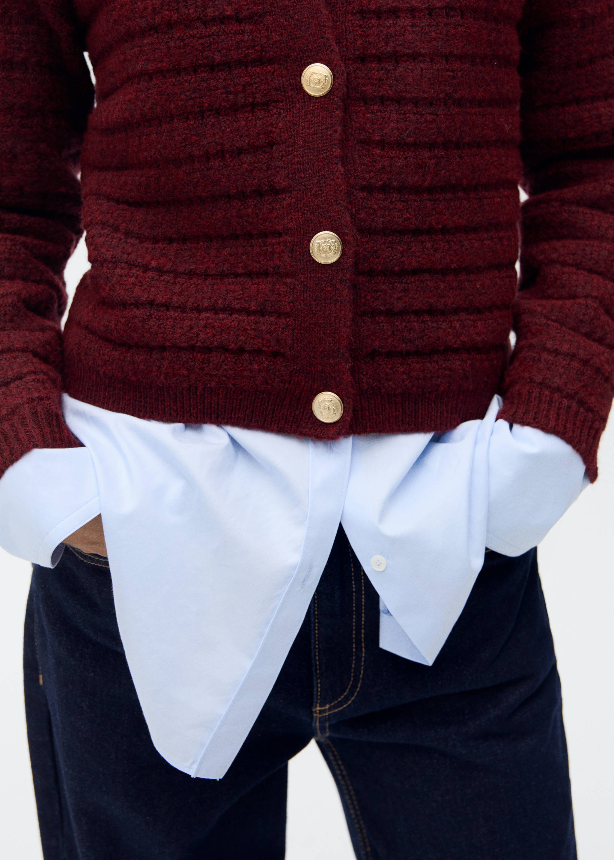 Dzianinowy kardigan z ażurowymi detalami - Szczegóły artykułu 6