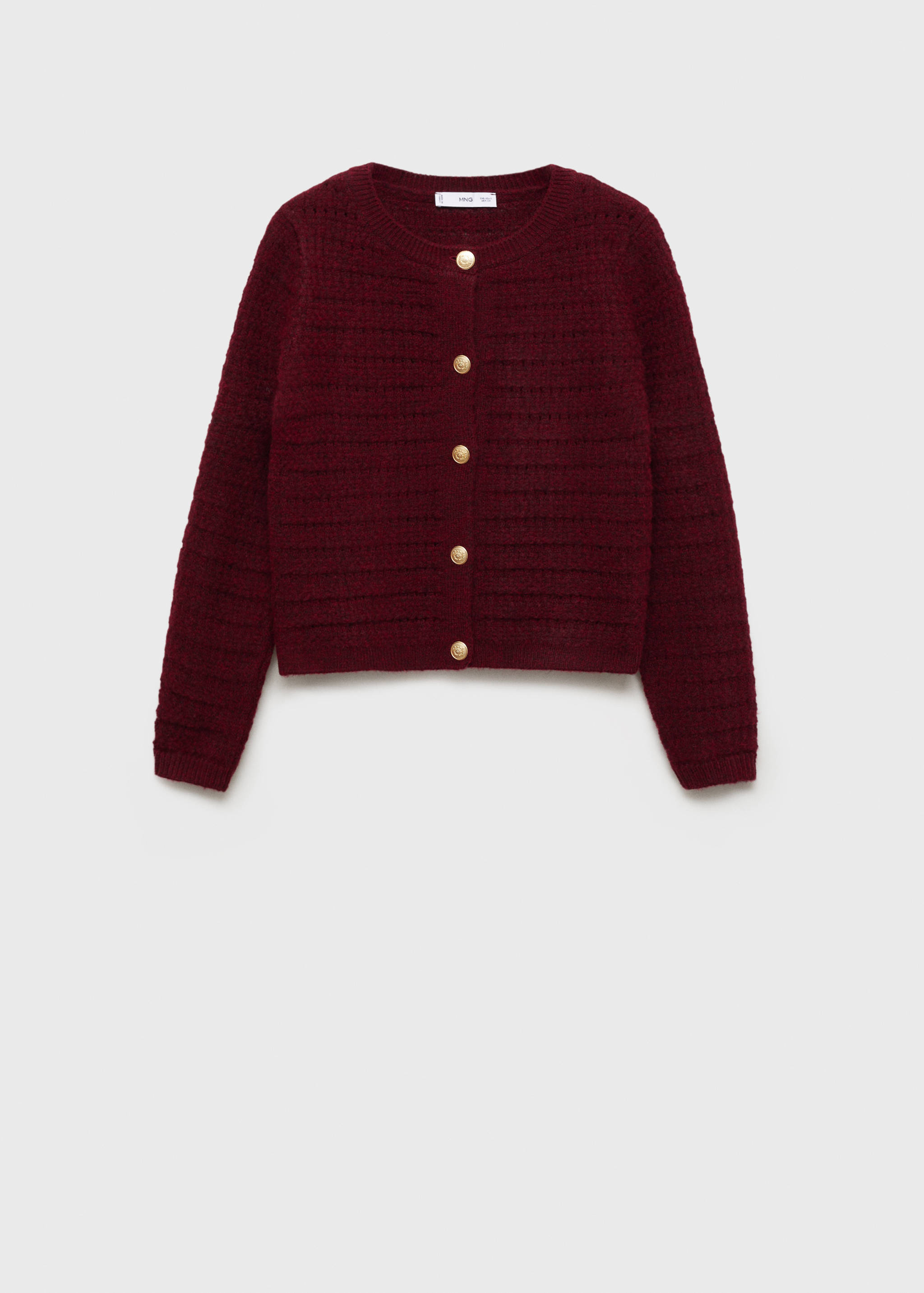 Dzianinowy kardigan z ażurowymi detalami - Artykuł bez modela/modelki