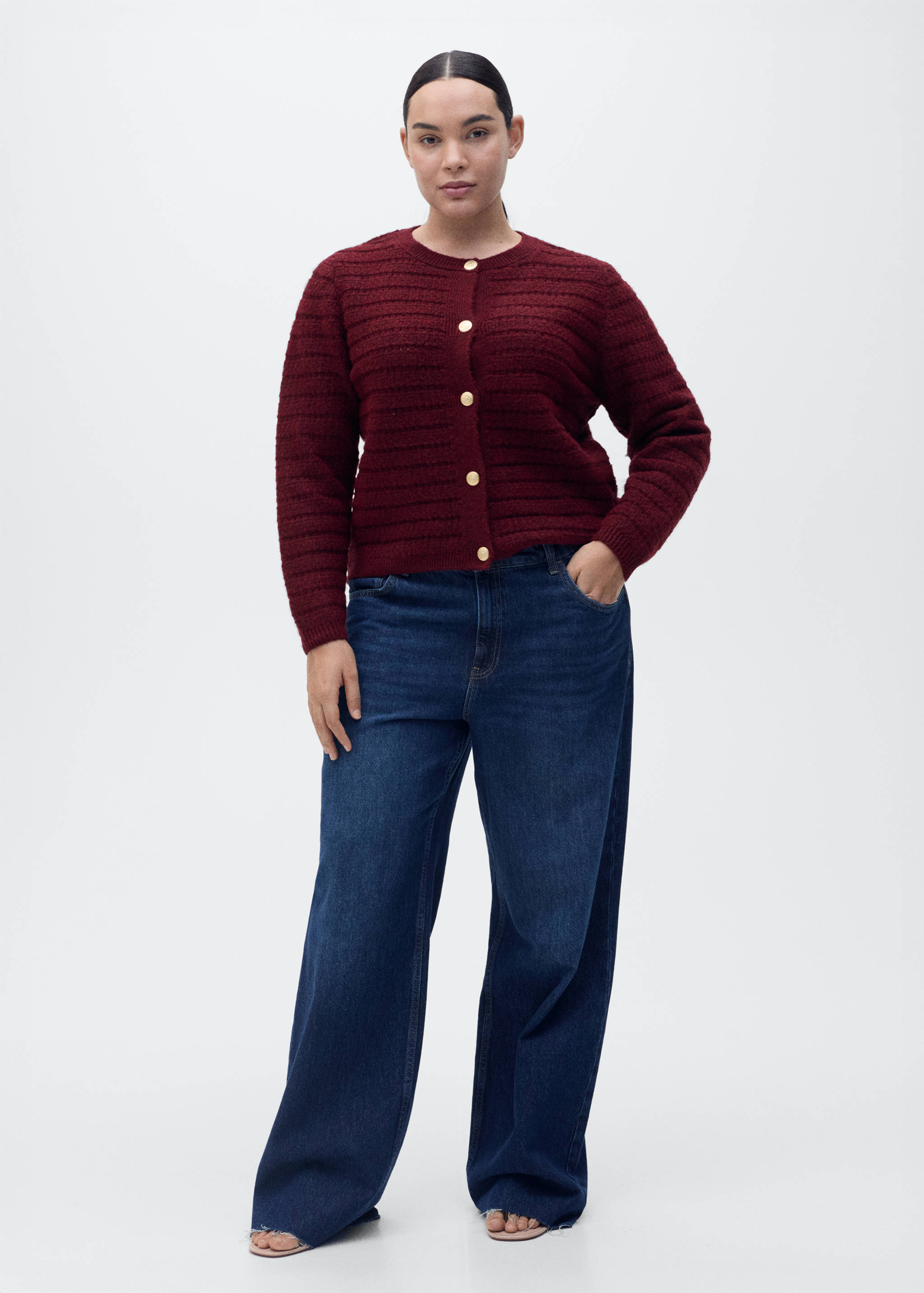 Dzianinowy kardigan z ażurowymi detalami - Szczegóły artykułu 3