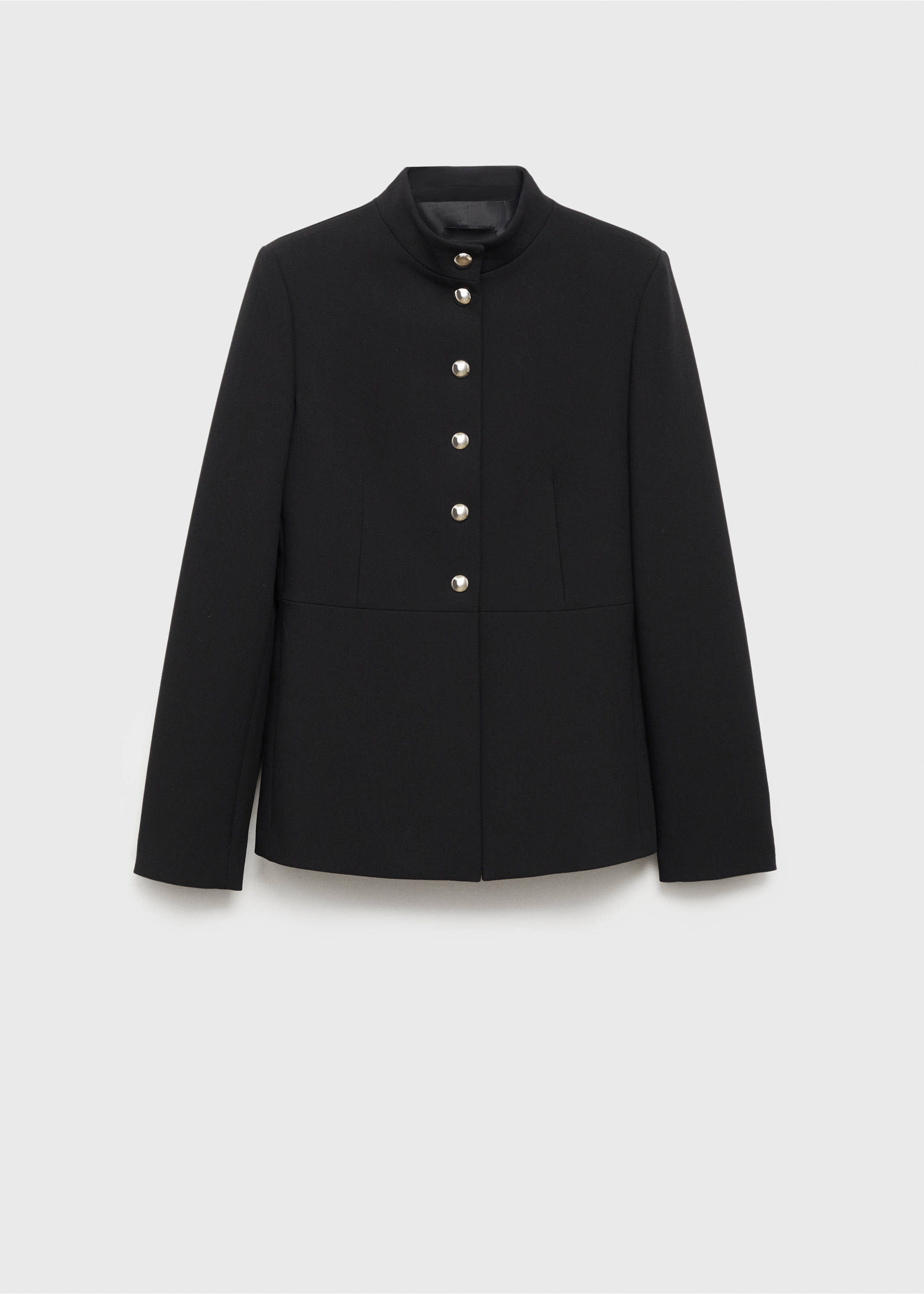 Jacket with jewel-button strip collar - Article without model, Black. Ref: 87014096-00.