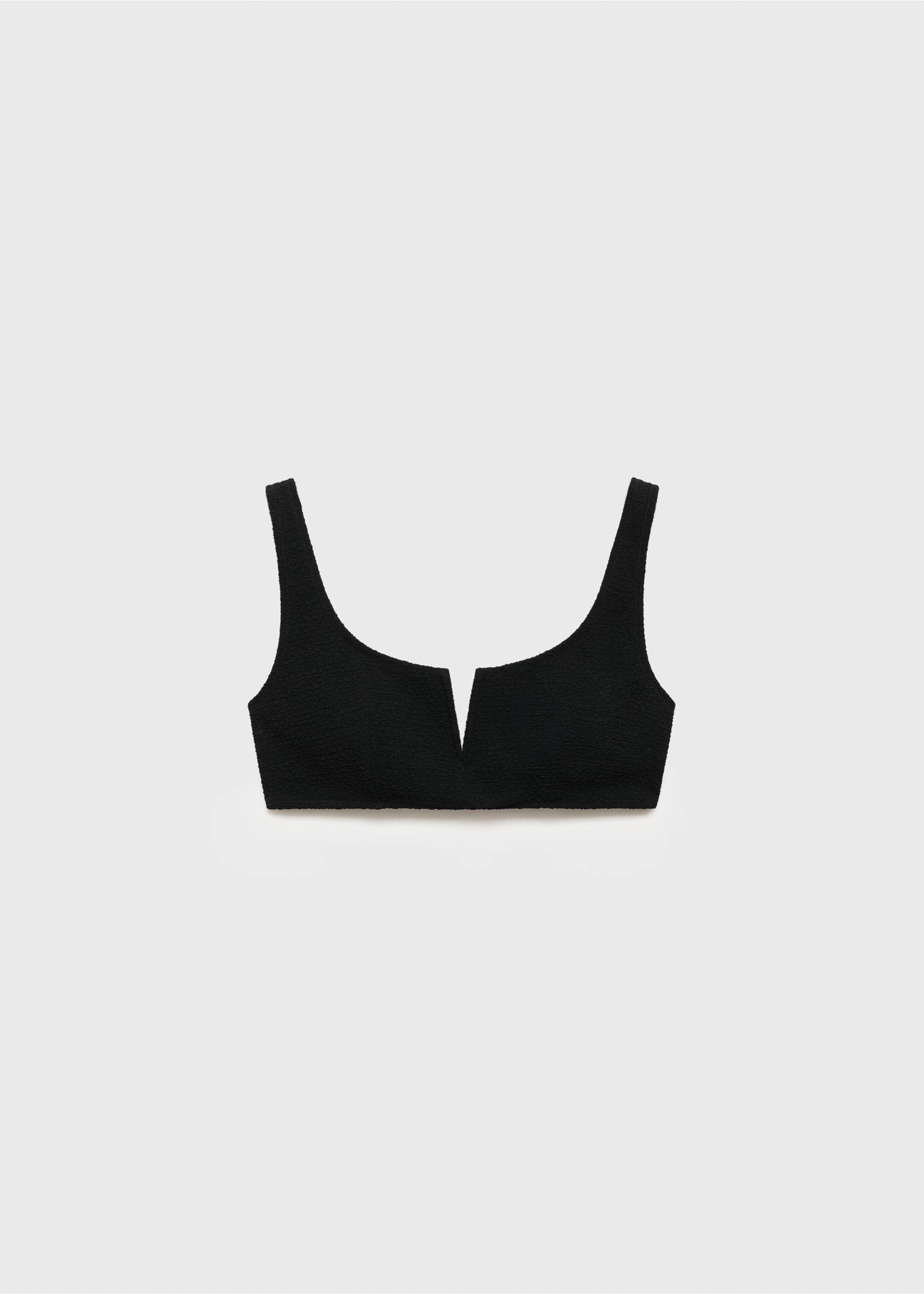 Towel-effect bikini top - Article without model, Black. Ref: 87014397-00.