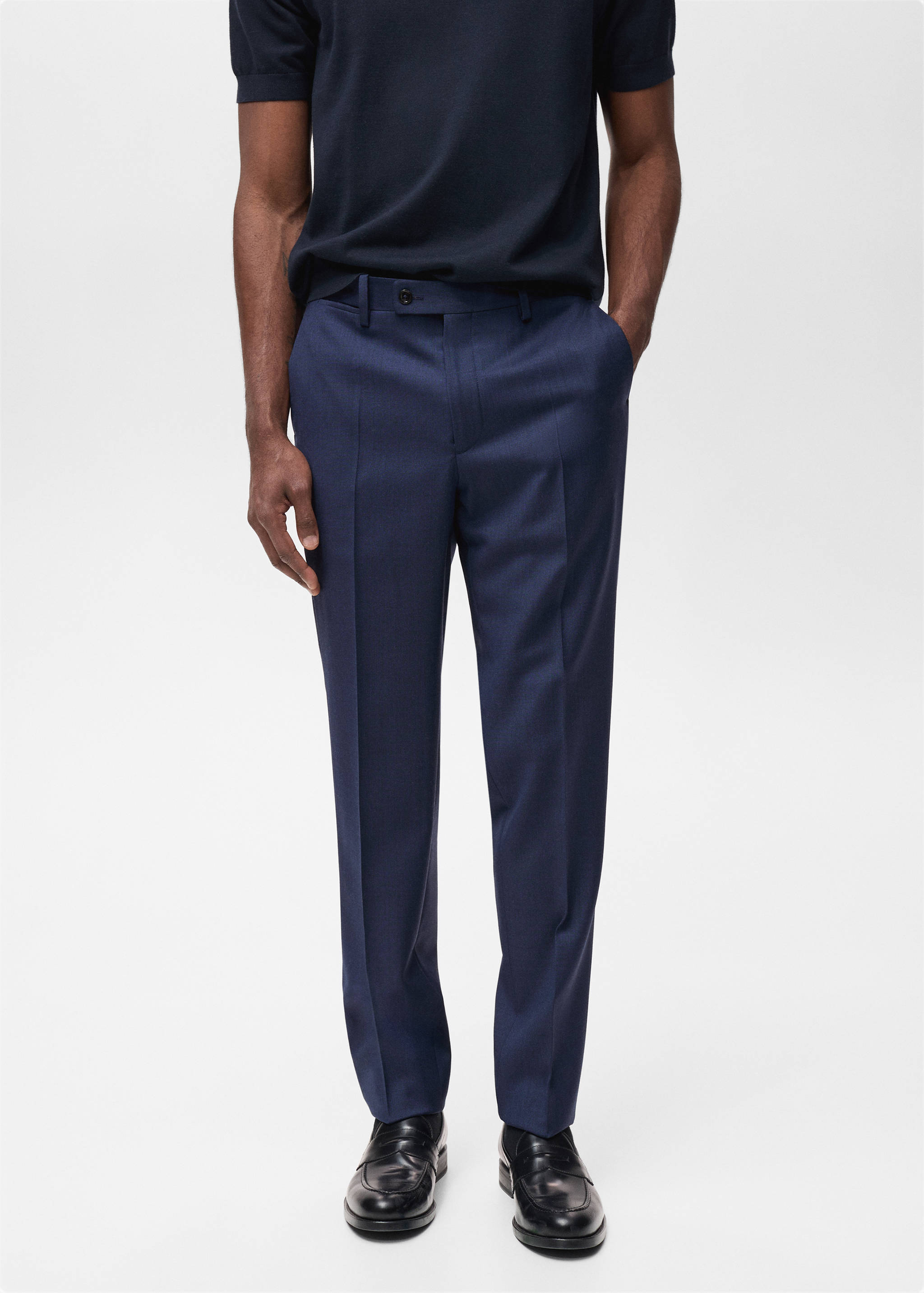 Turin 100% virgin wool suit trousers - Medium plane