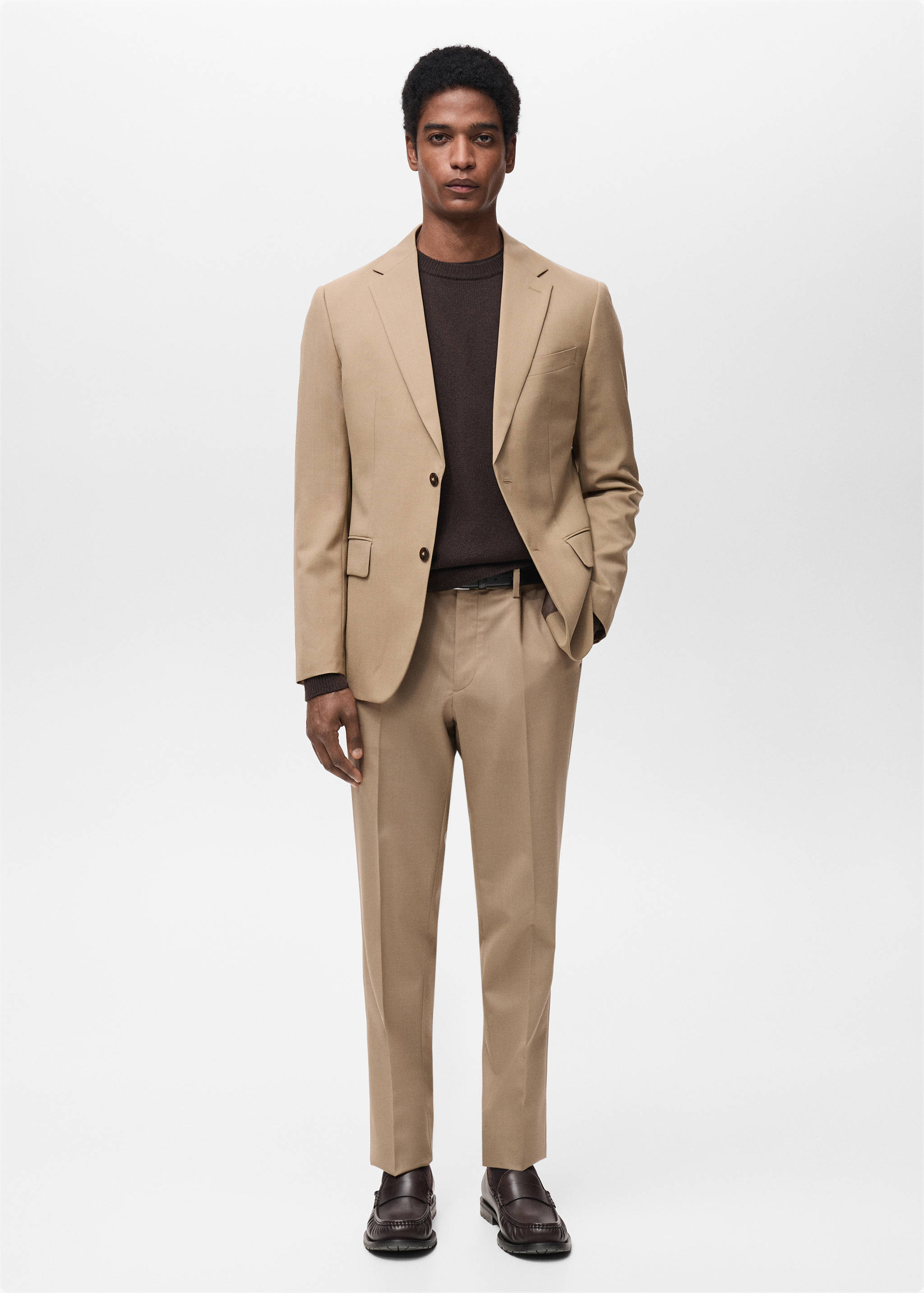 Turin 100% virgin wool suit trousers - General plane