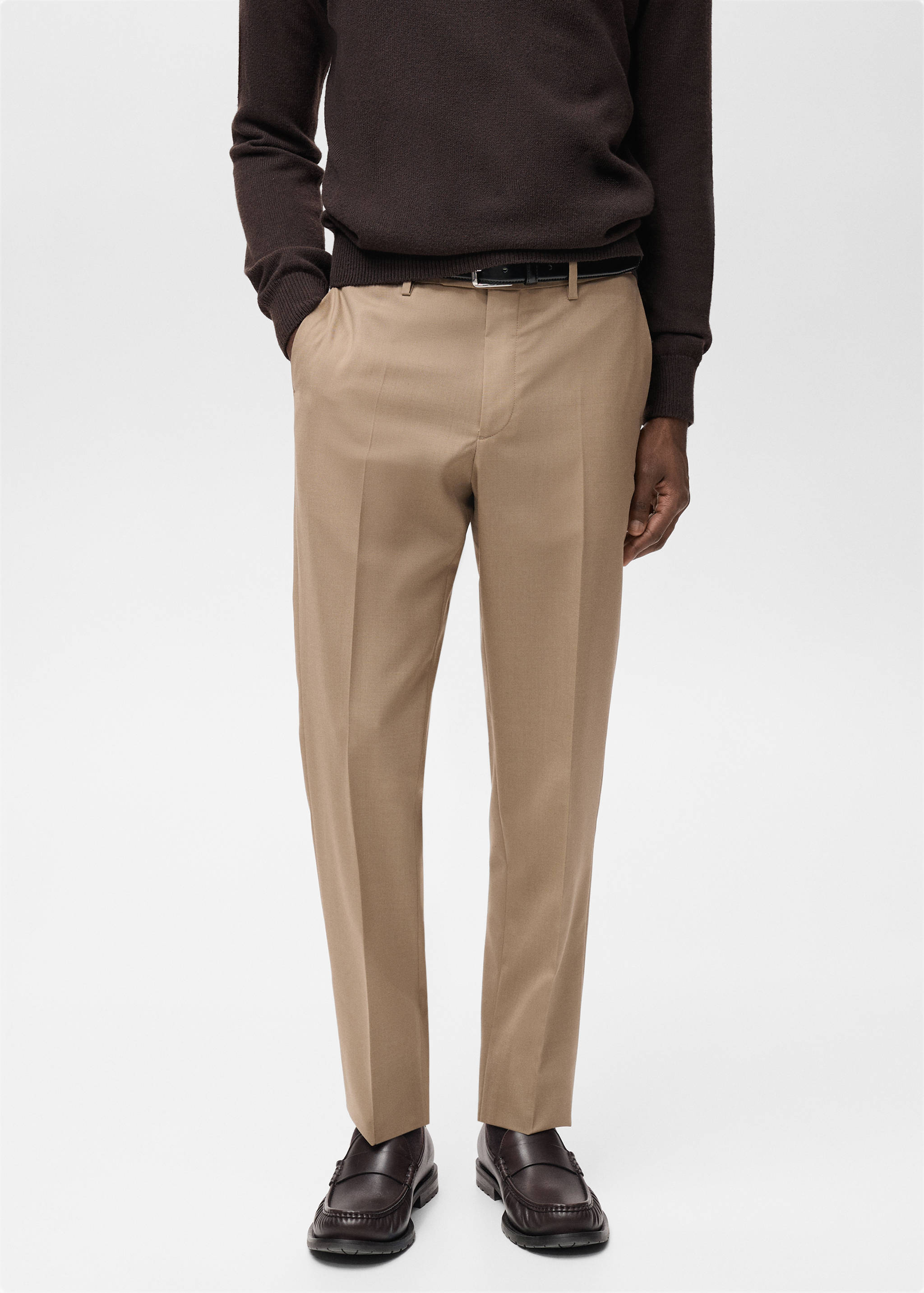 Turin 100% virgin wool suit trousers - Medium plane