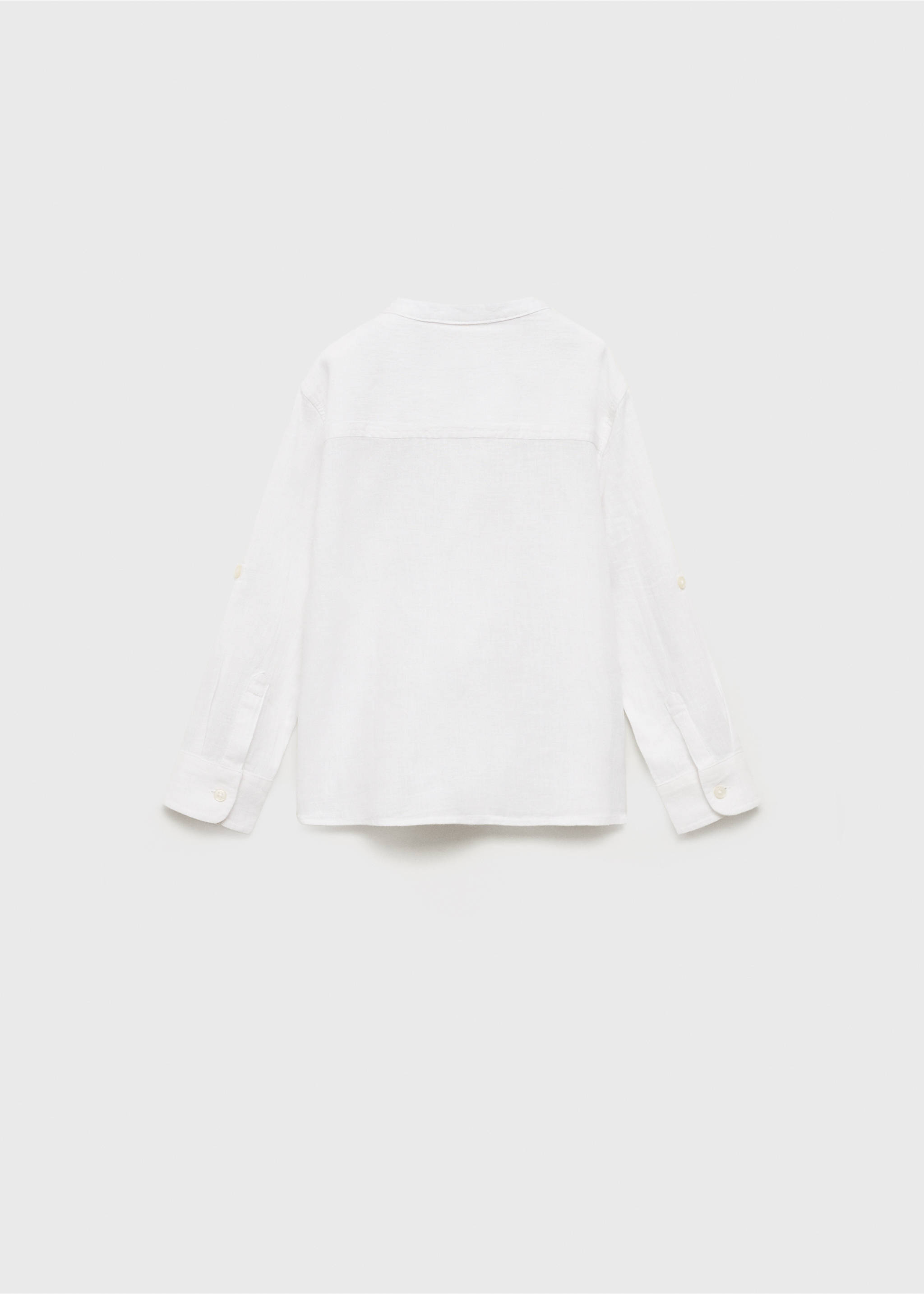 Camisa lino cuello mao - Reverso del artículo, Blanco. Ref: 87014405-00.