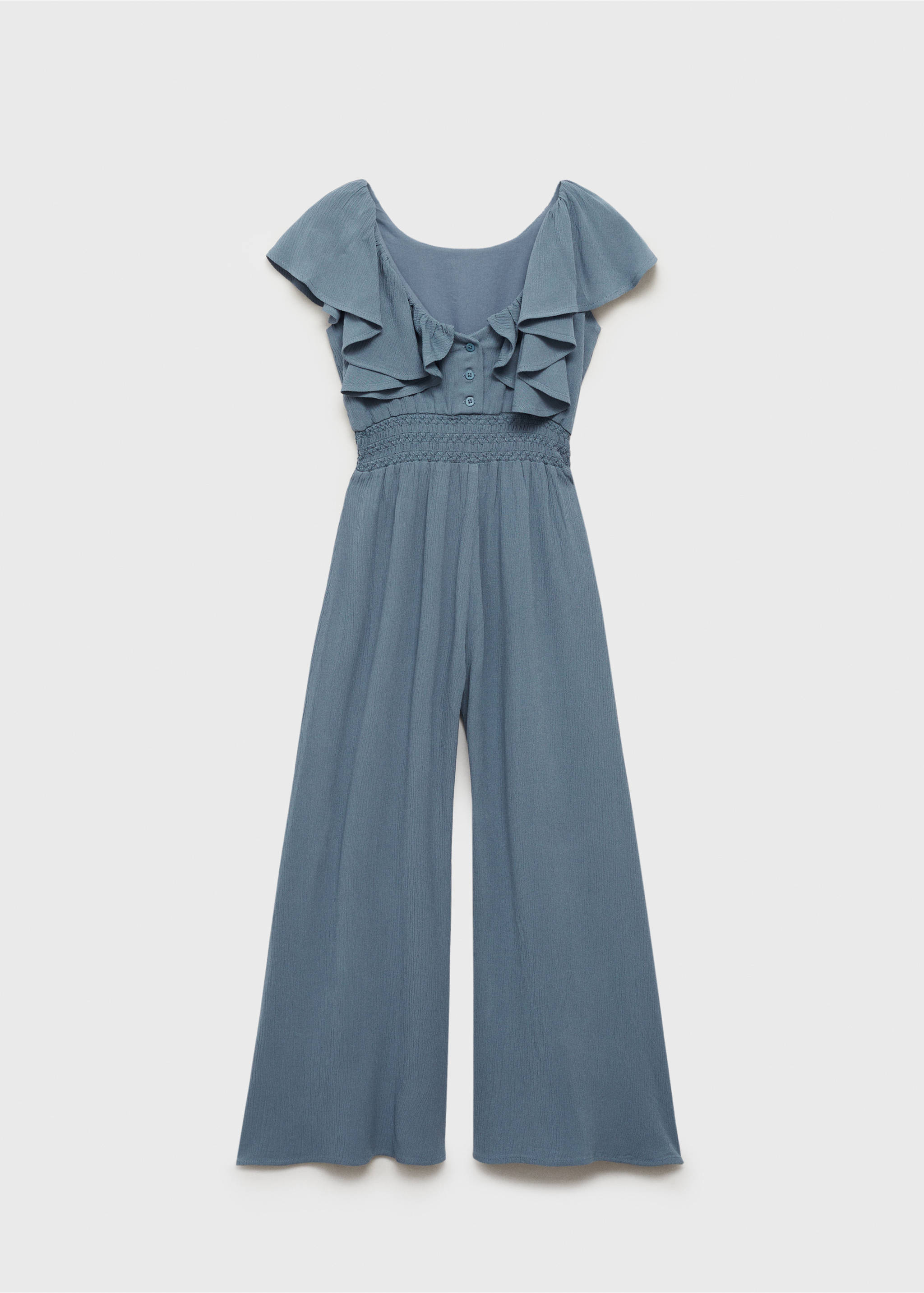 Jumpsuit with gathered waist - Reverse of the article, Blue. Ref: 87014408-00.