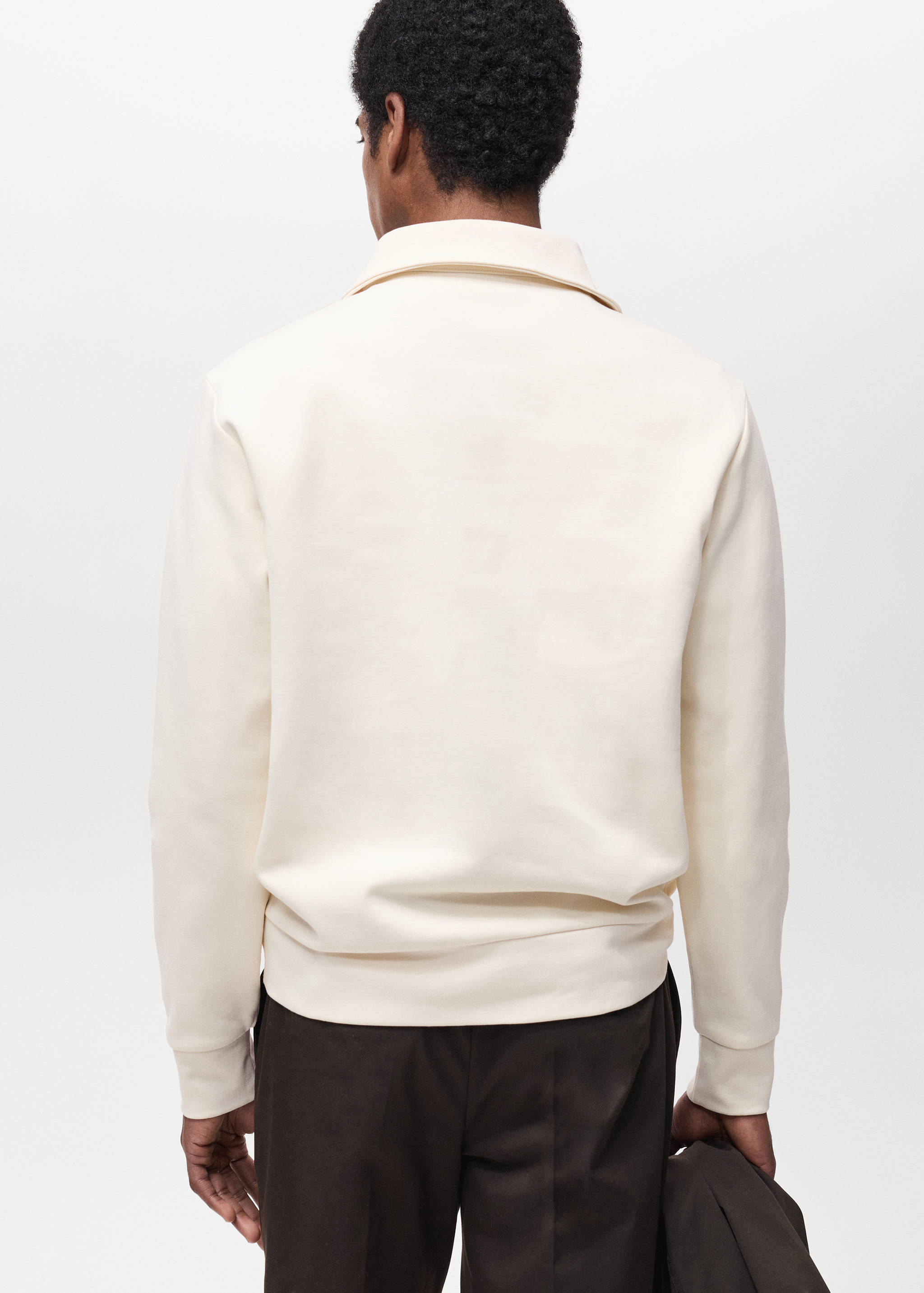 Regular-Fit-Sweatshirt aus Baumwolle mit Zip - Rückseite des Artikels