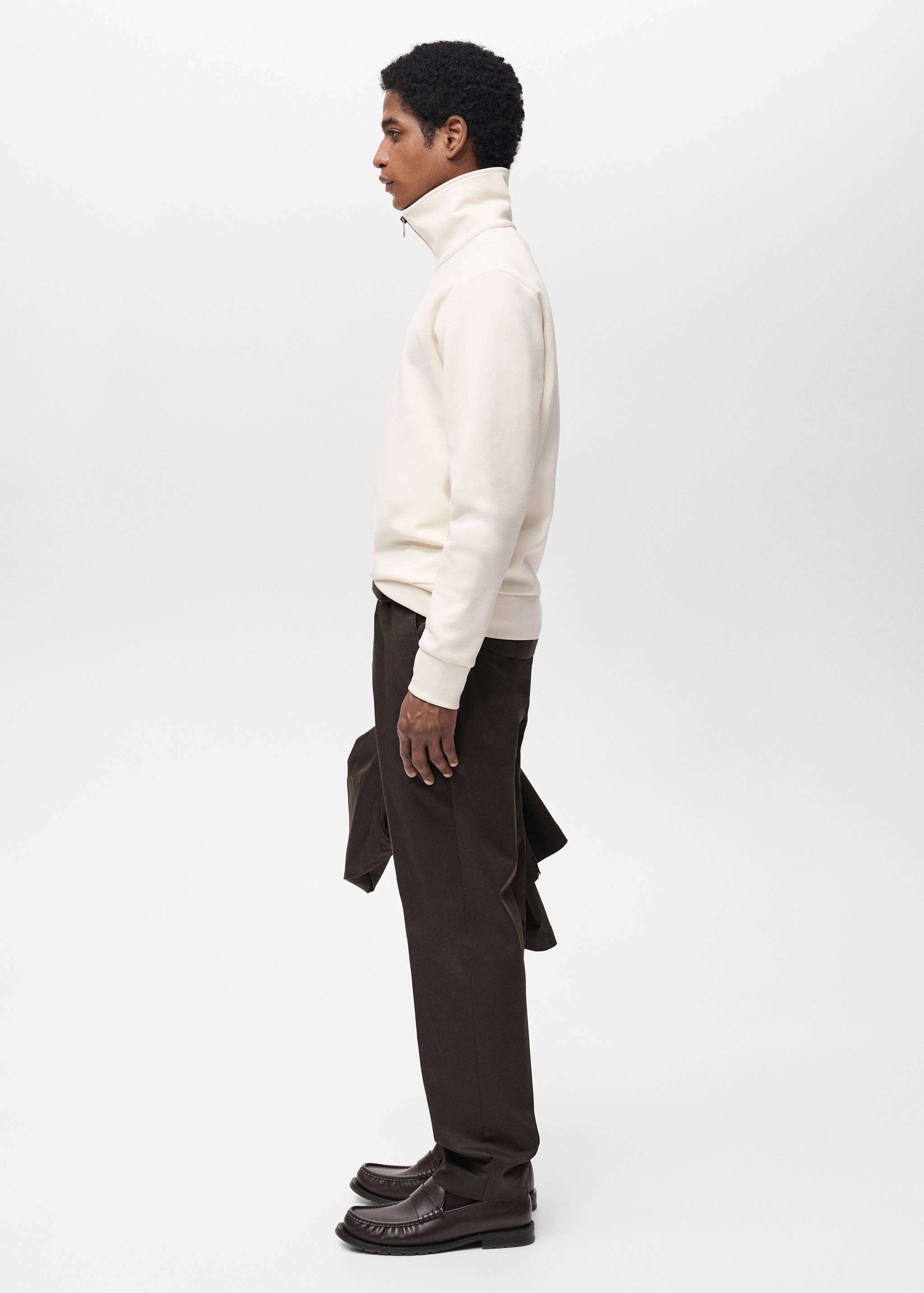 Regular-Fit-Sweatshirt aus Baumwolle mit Zip - Detail des Artikels 2