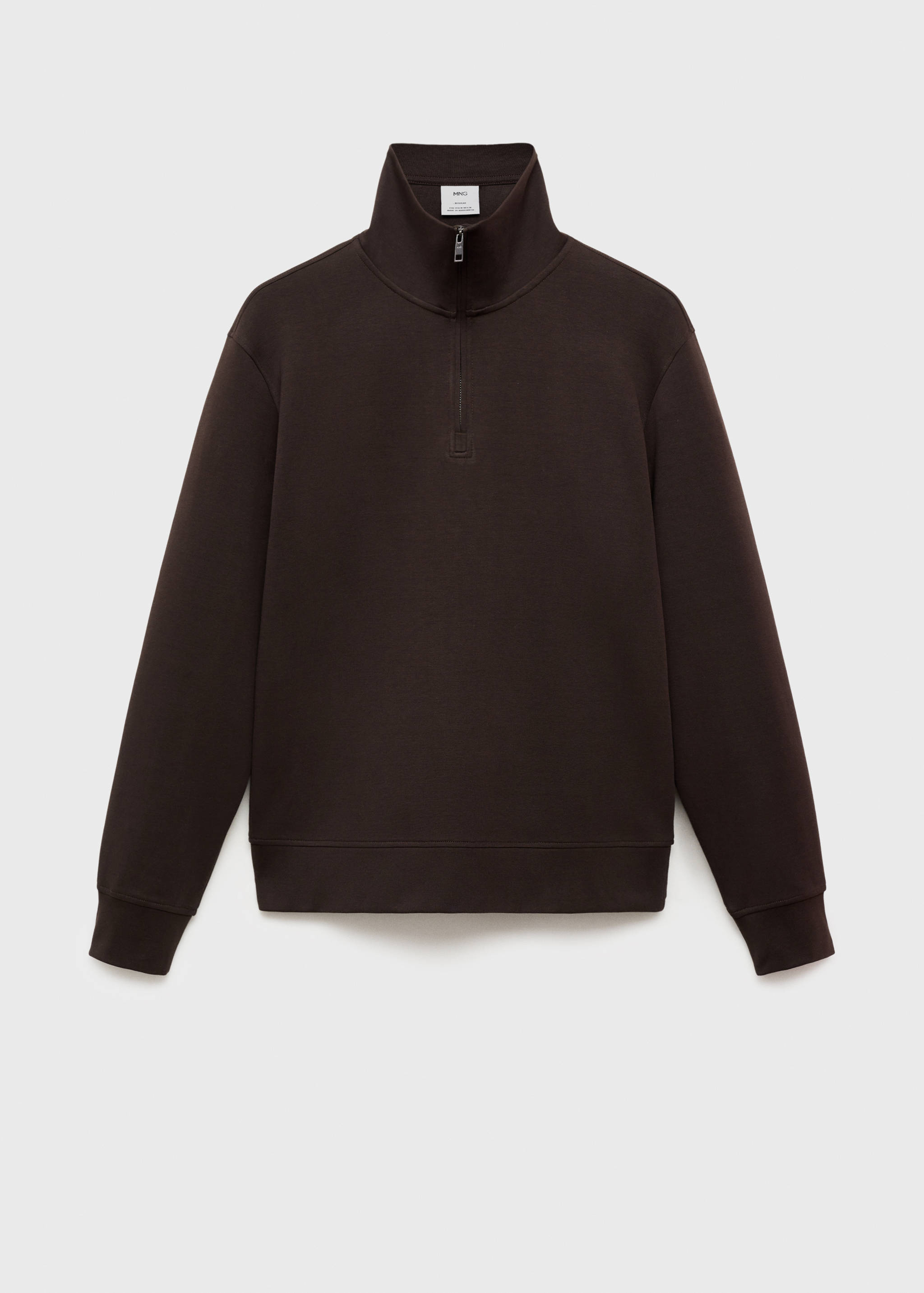 Regular-fit cotton sweatshirt with zipper - Article without model