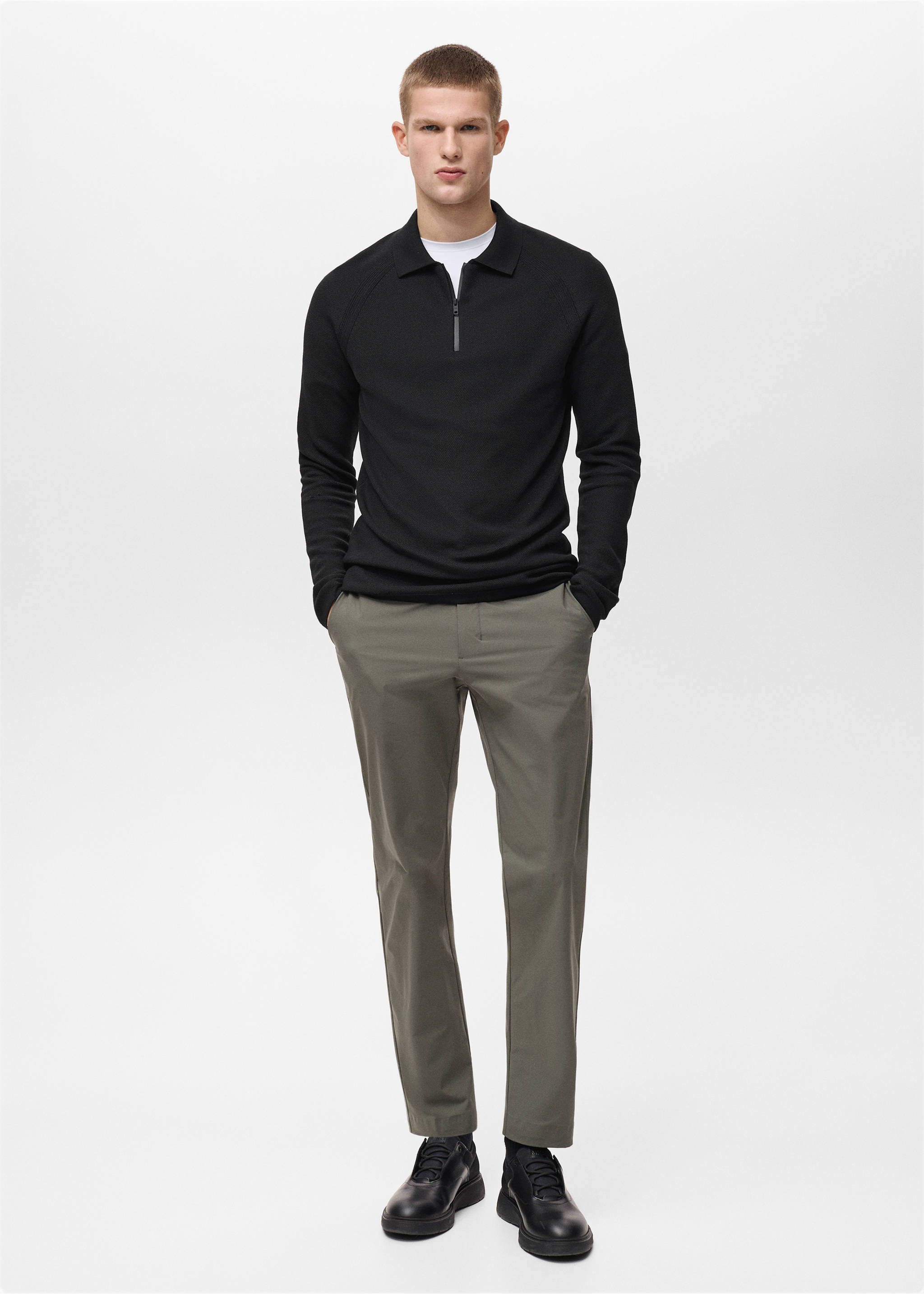 Polo shirt with COOLMAX® technology structure - General plane, Black. Ref: 87014413-00.