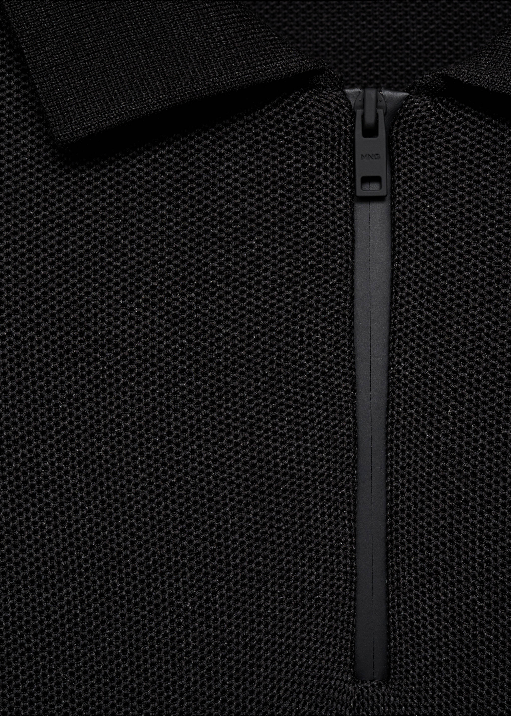 Polo shirt with COOLMAX® technology structure - Details of the article 8, Black. Ref: 87014413-00.
