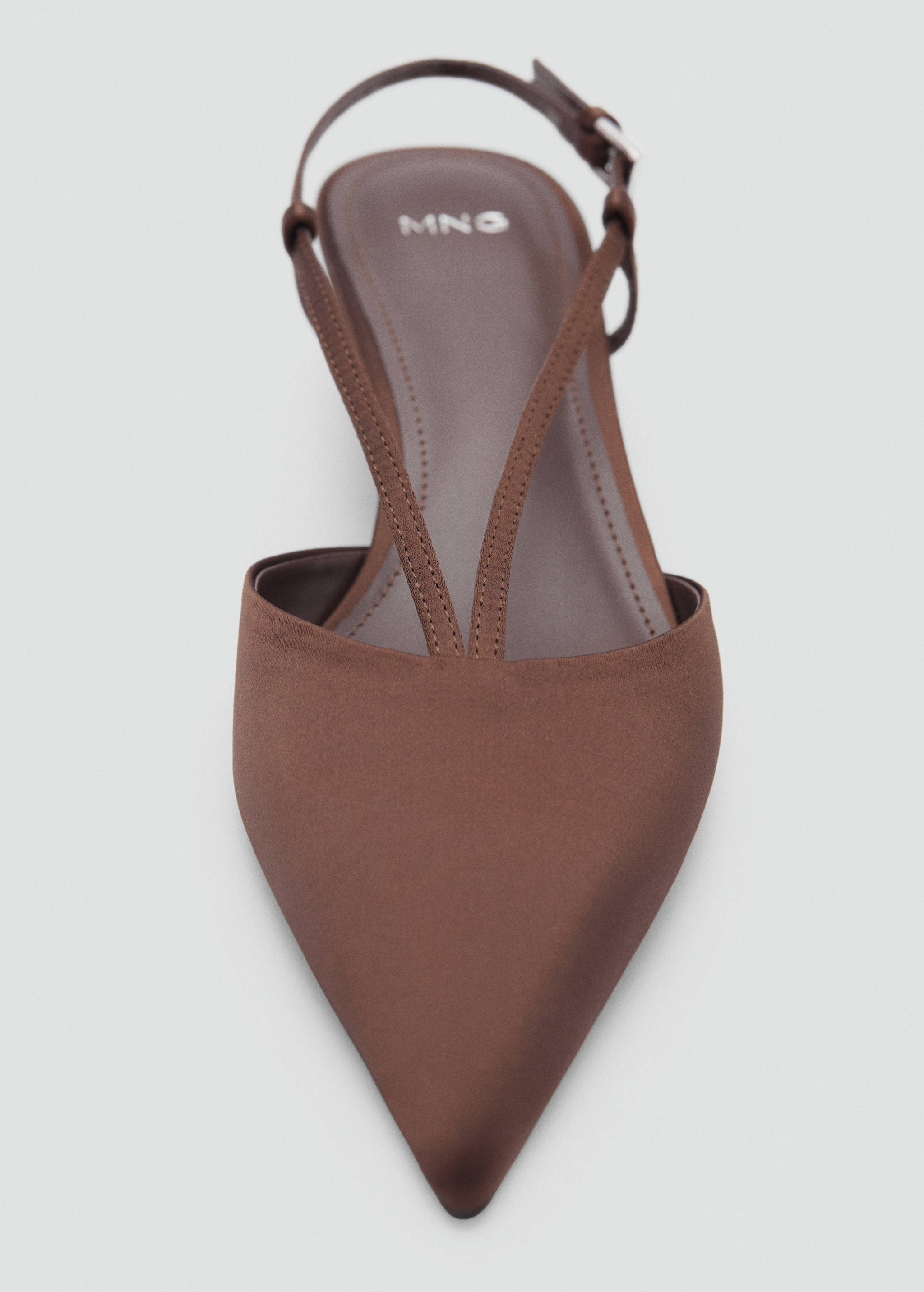 Σατέν παπούτσι με τακούνι kitten με λουράκια - Λεπτομέρεια του προϊόντος 3