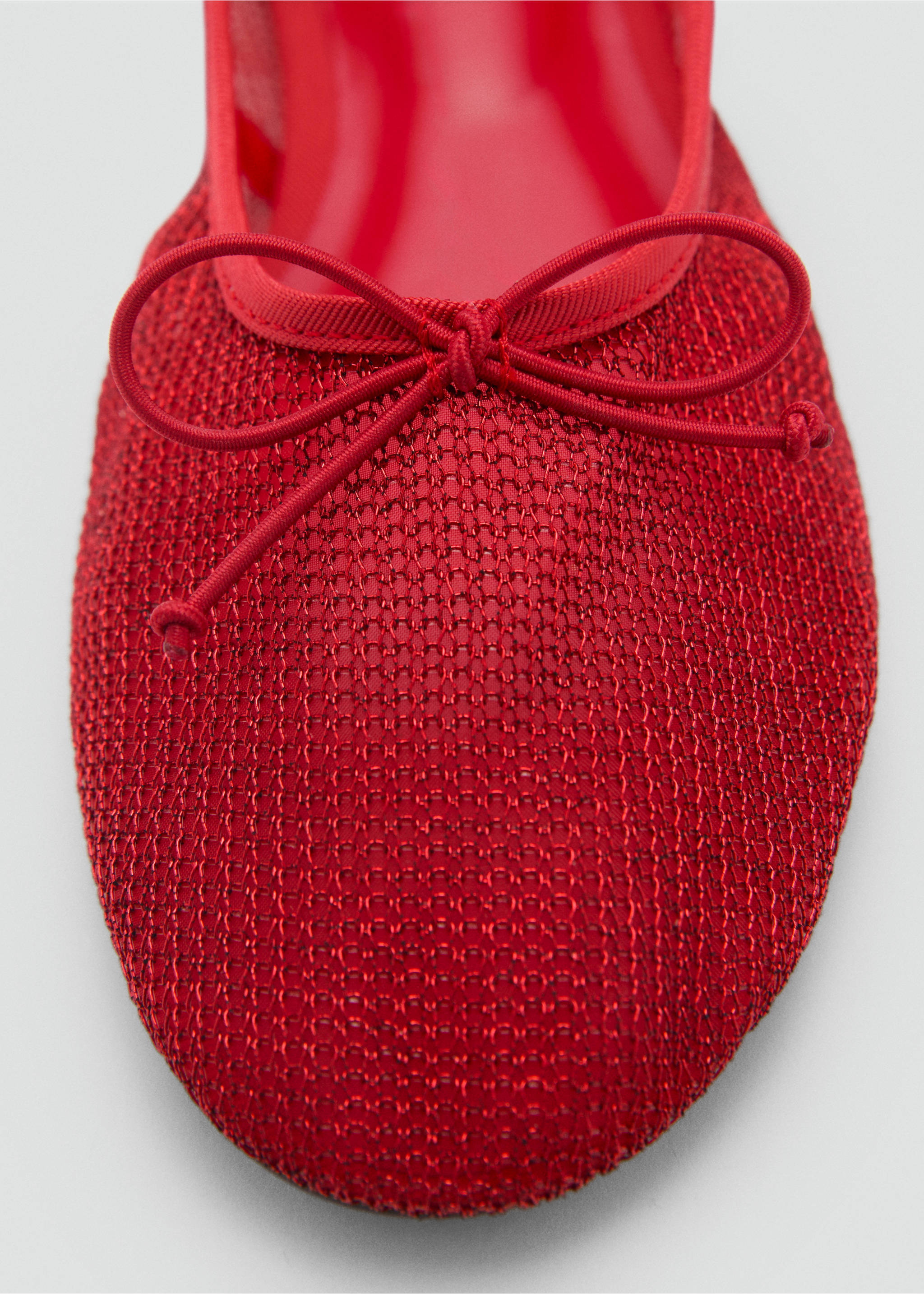Ballerines en maille filet nœud - Détail de l'article 2, Rouge. Ref: 87014417-00.