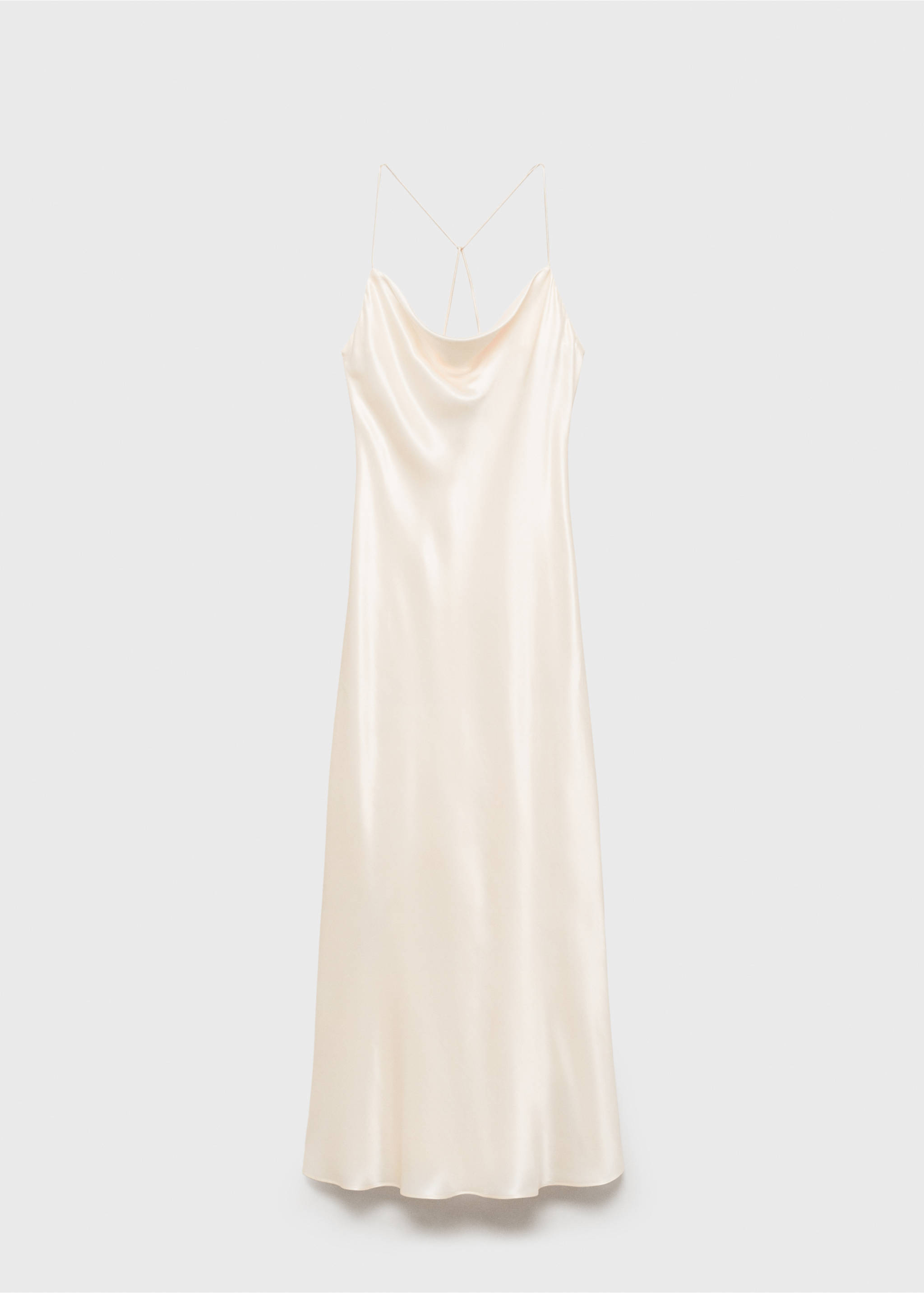 Vestit seda escot drapejat - Article sense model, Blanc trencat. Ref: 87014420-00.