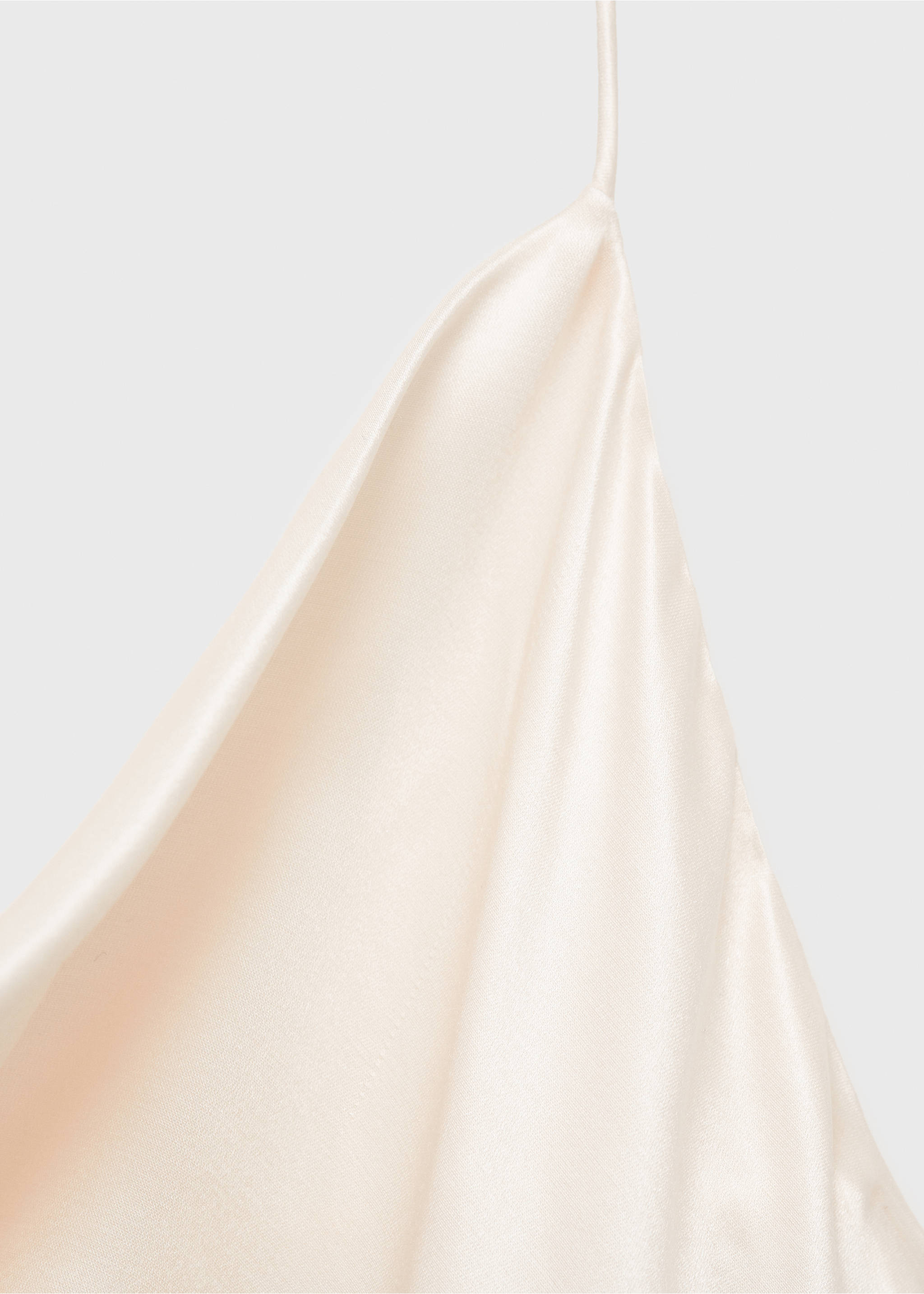 Vestit seda escot drapejat - Detall de l'article 8, Blanc trencat. Ref: 87014420-00.