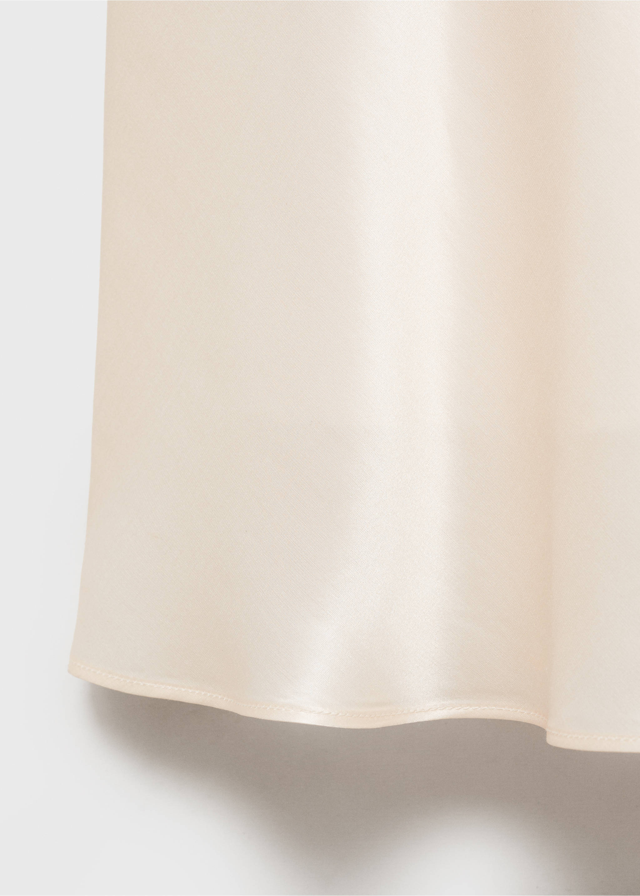 Vestit seda escot drapejat - Detall de l'article 0, Blanc trencat. Ref: 87014420-00.