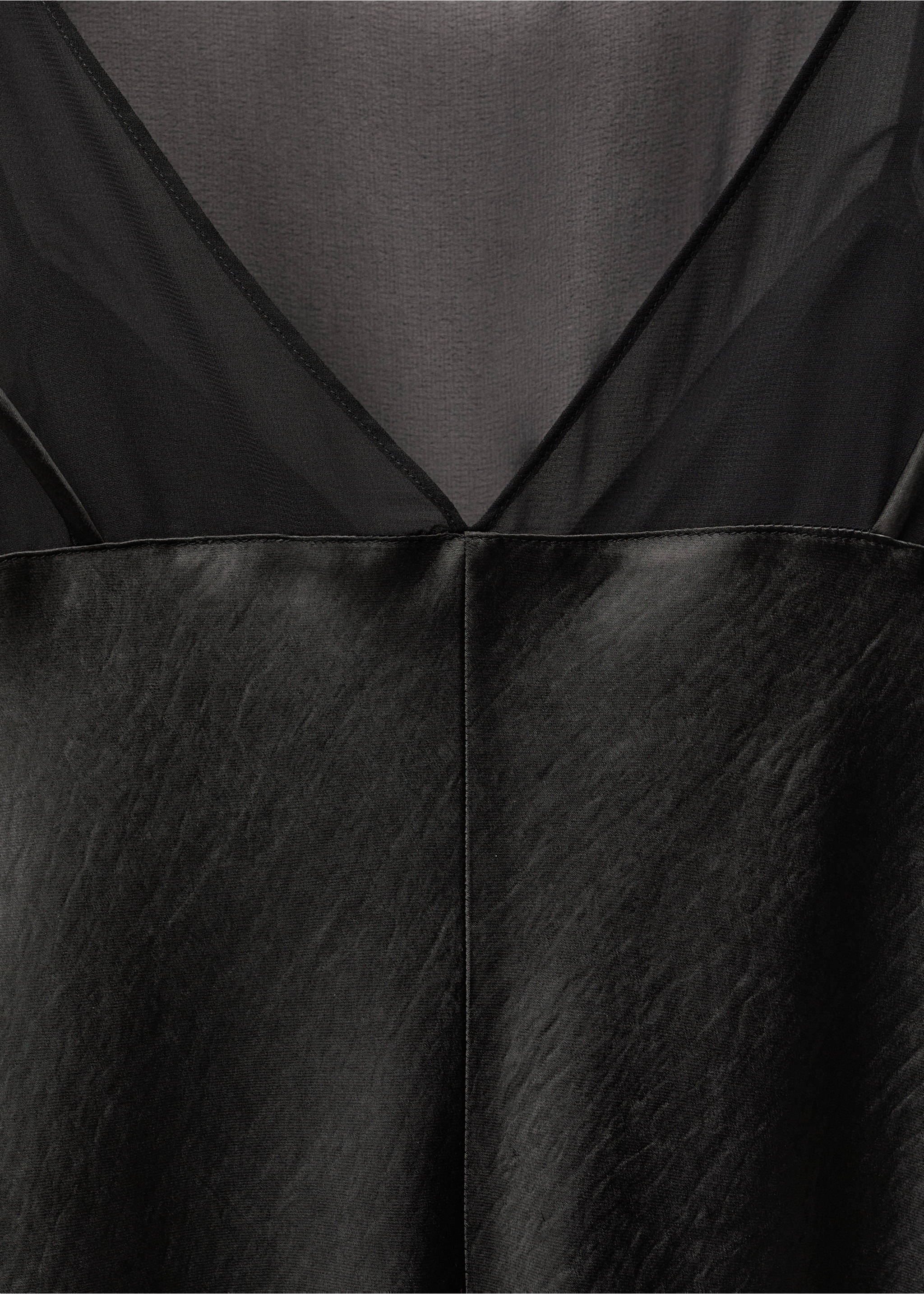 Contrasting satin dress - Details of the article 8, Black. Ref: 87014421-00.