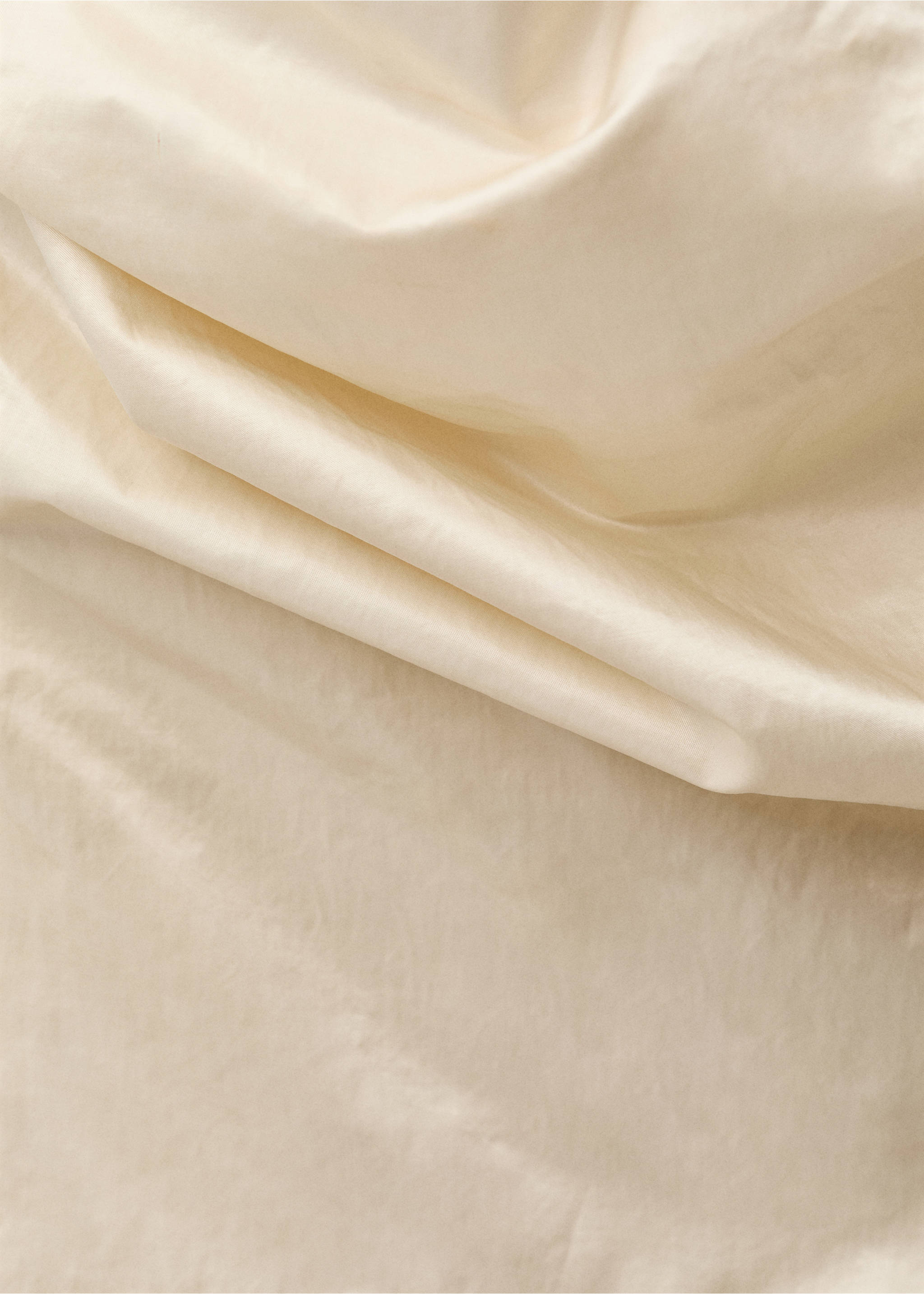 Vestido algodón cuello drapeado - Detalle del artículo 8, Crudo. Ref: 87014426-00.