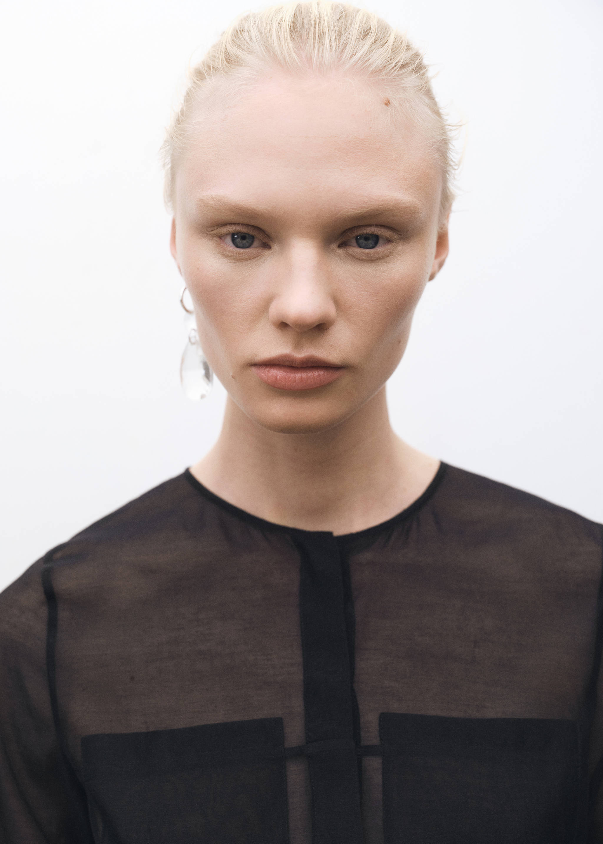 Rochie midi din amestec de mătase semitransparentă - Detaliu al articolului 1