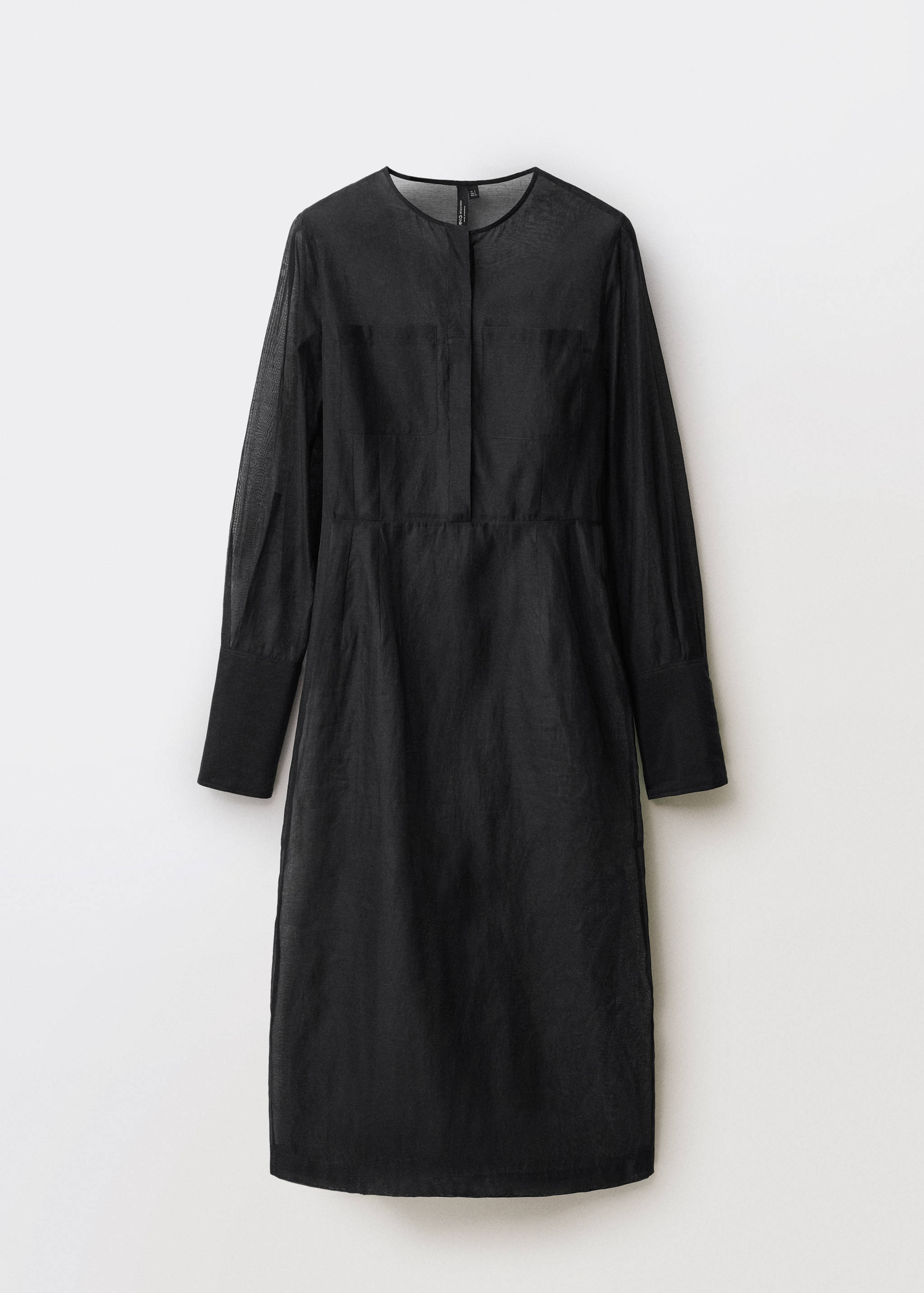 Rochie midi din amestec de mătase semitransparentă - Articol fără model