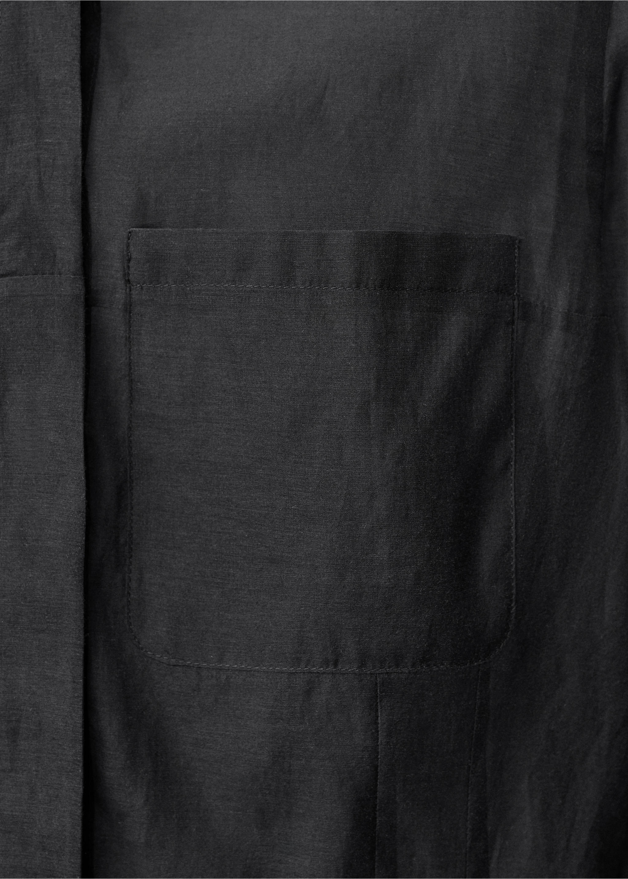 Rochie midi din amestec de mătase semitransparentă - Detaliu al articolului 8, Negru. Ref: 87014427-00.