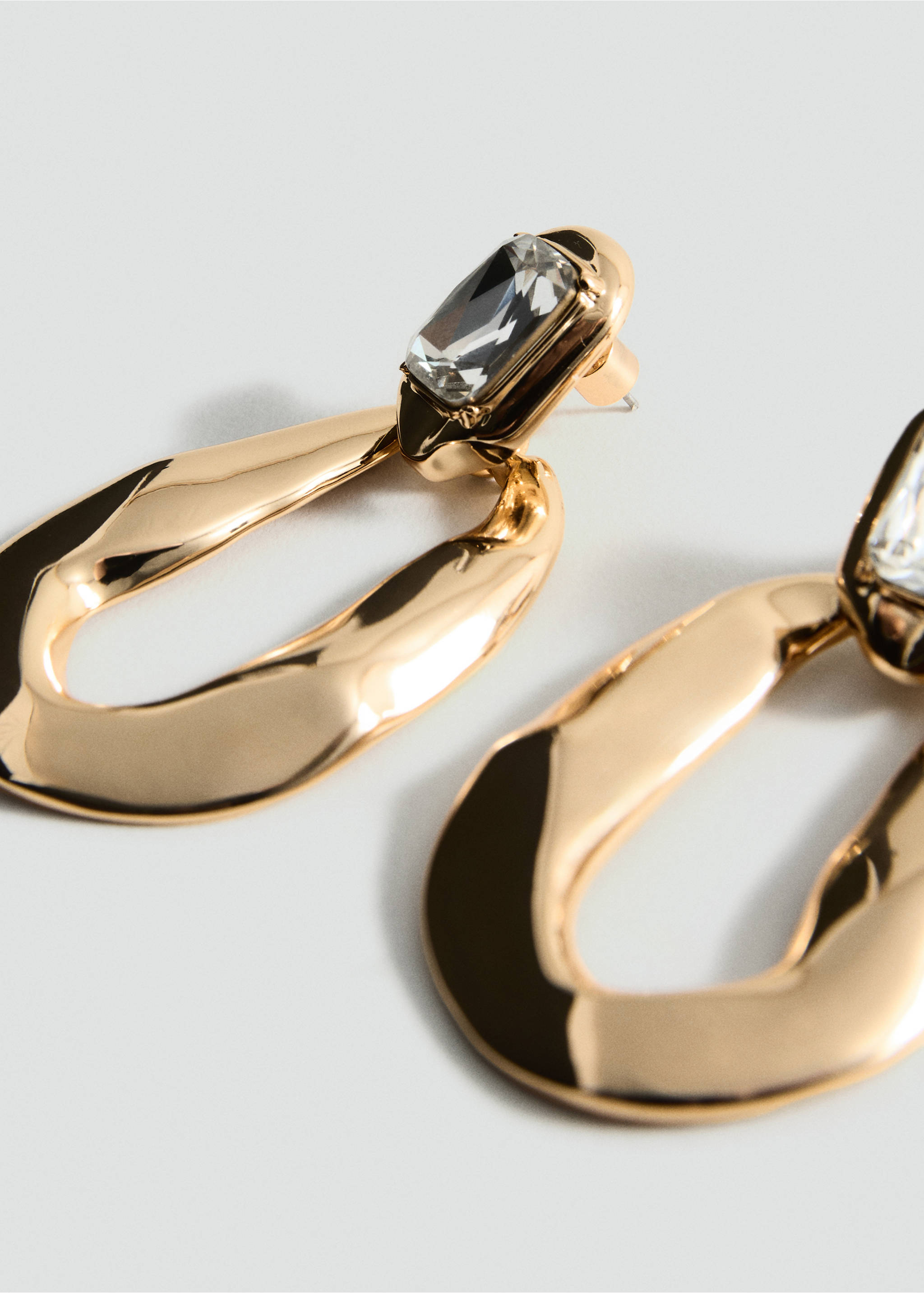 Stone pendant earrings - Medium plane, Gold. Ref: 87014430-00.