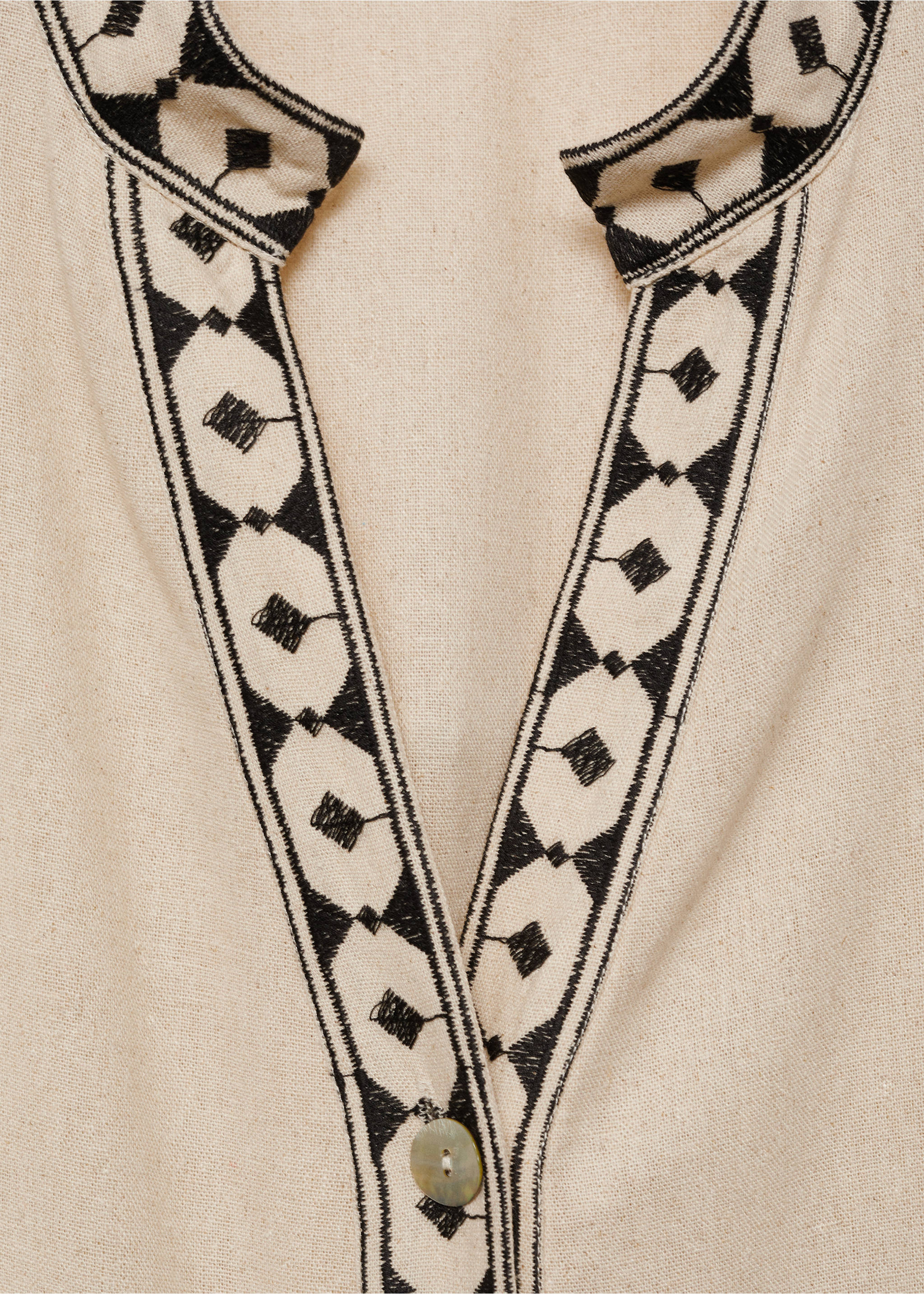 Rochie din bumbac ajurată - Detaliu al articolului 8, Bej foarte deschis. Ref: 87014780-00.