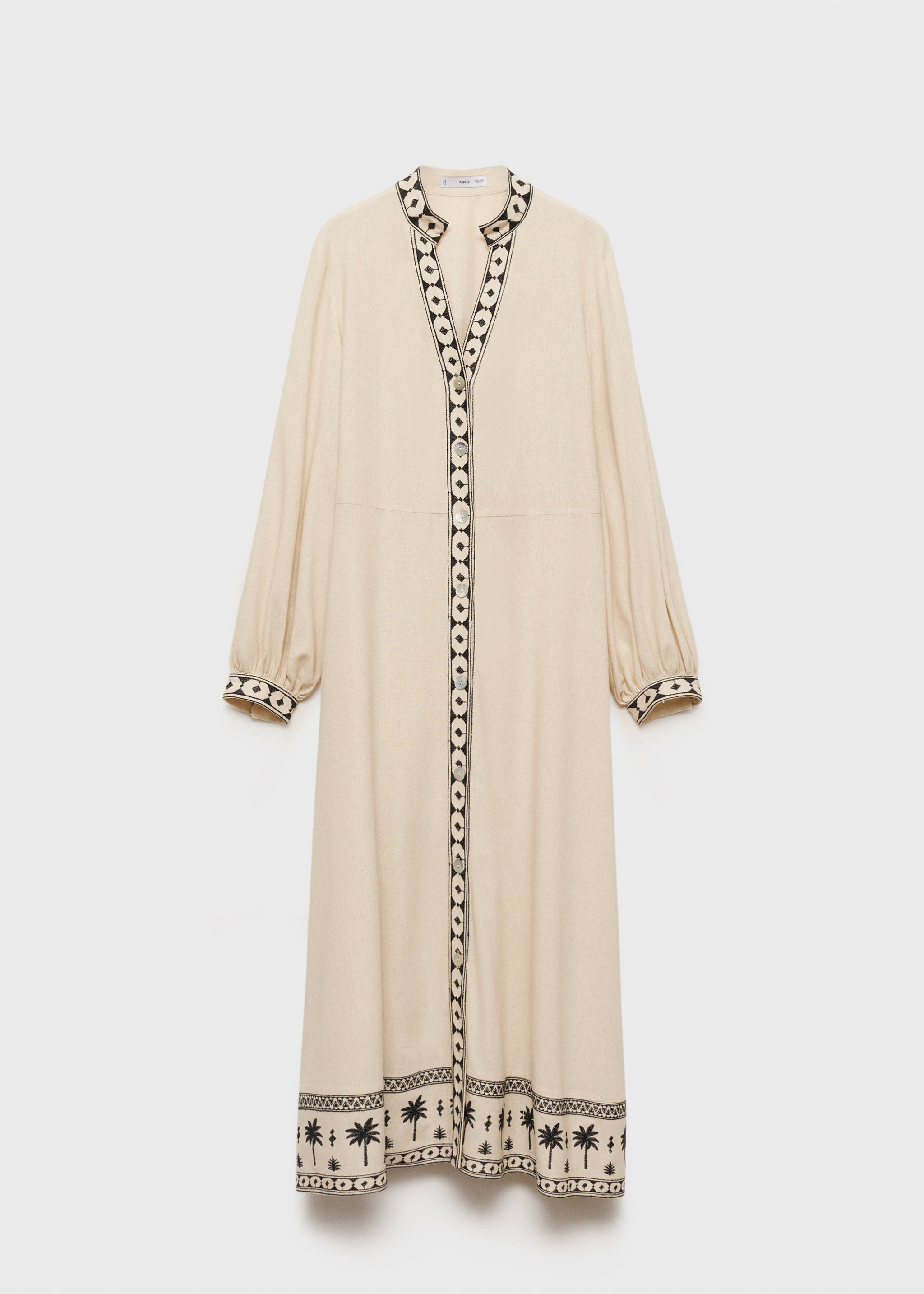 Openwork cotton dress - Article without model, Beige. Ref: 87014780-00.