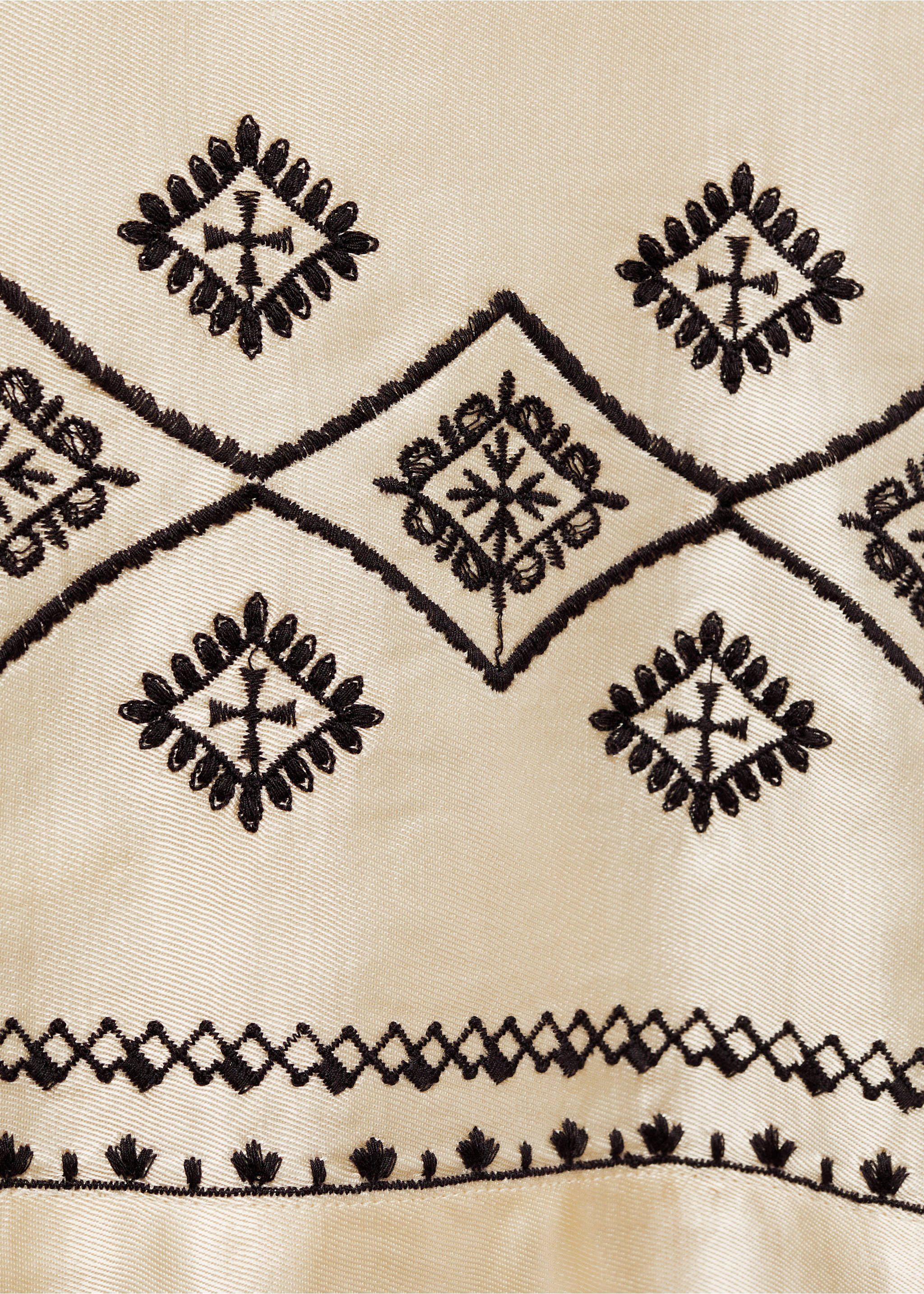 Pantalon wideleg bas brodé - Détail de l'article 8, Écru. Ref: 87014782-00.