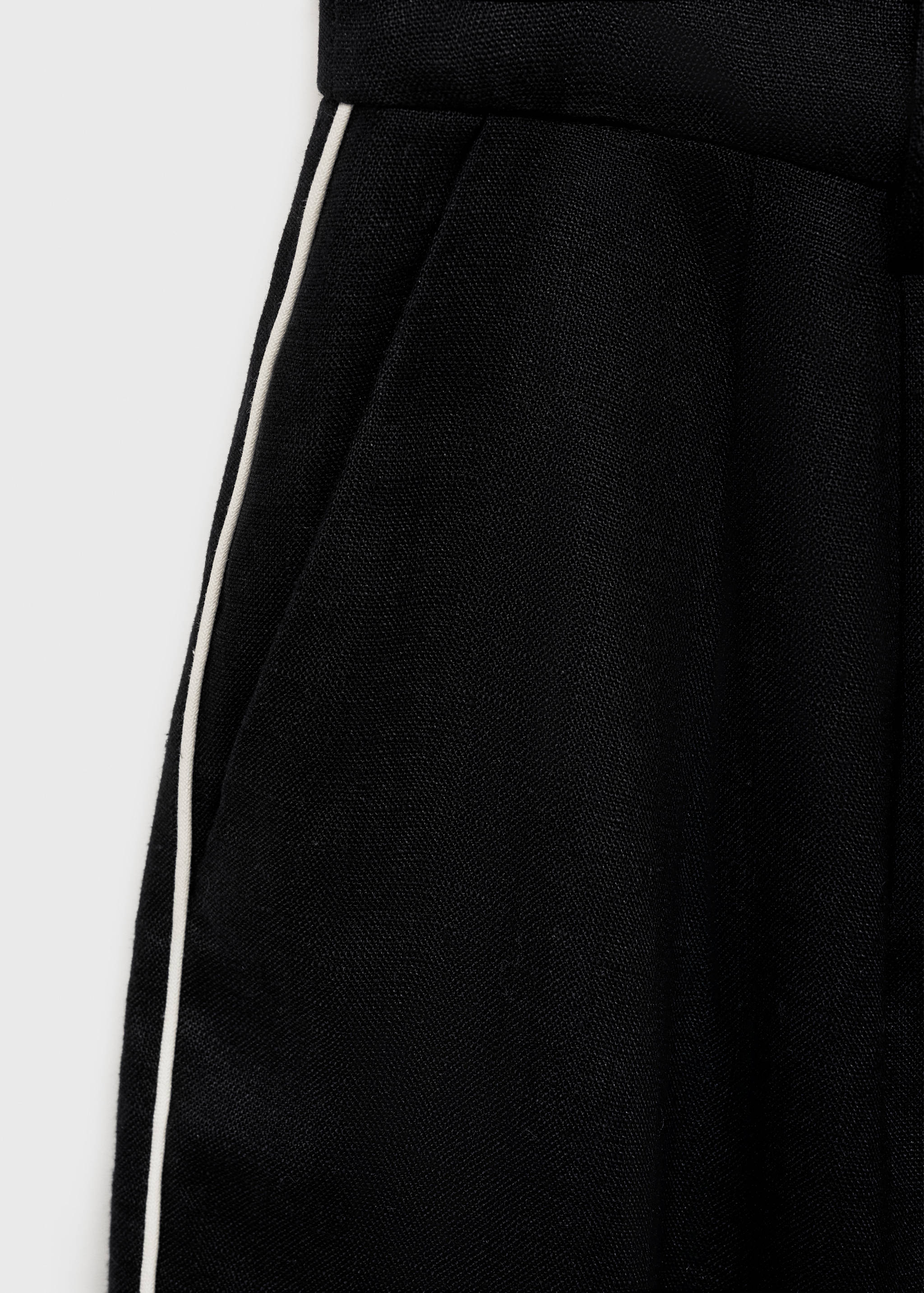 Pantalón lino raya contraste - Detalle del artículo 8