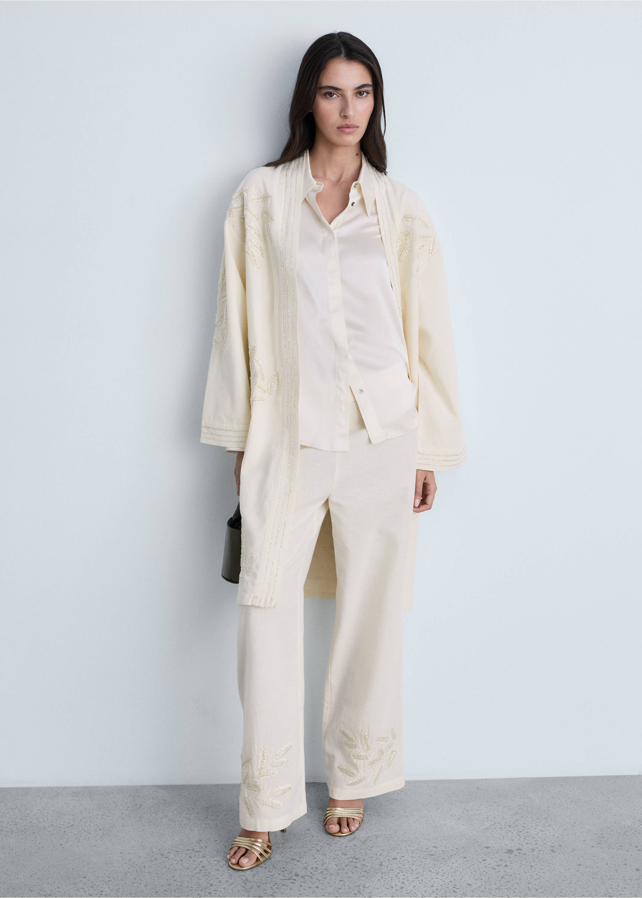 Embroidered straight-fit trousers - General plane, Off White. Ref: 87014784-00.