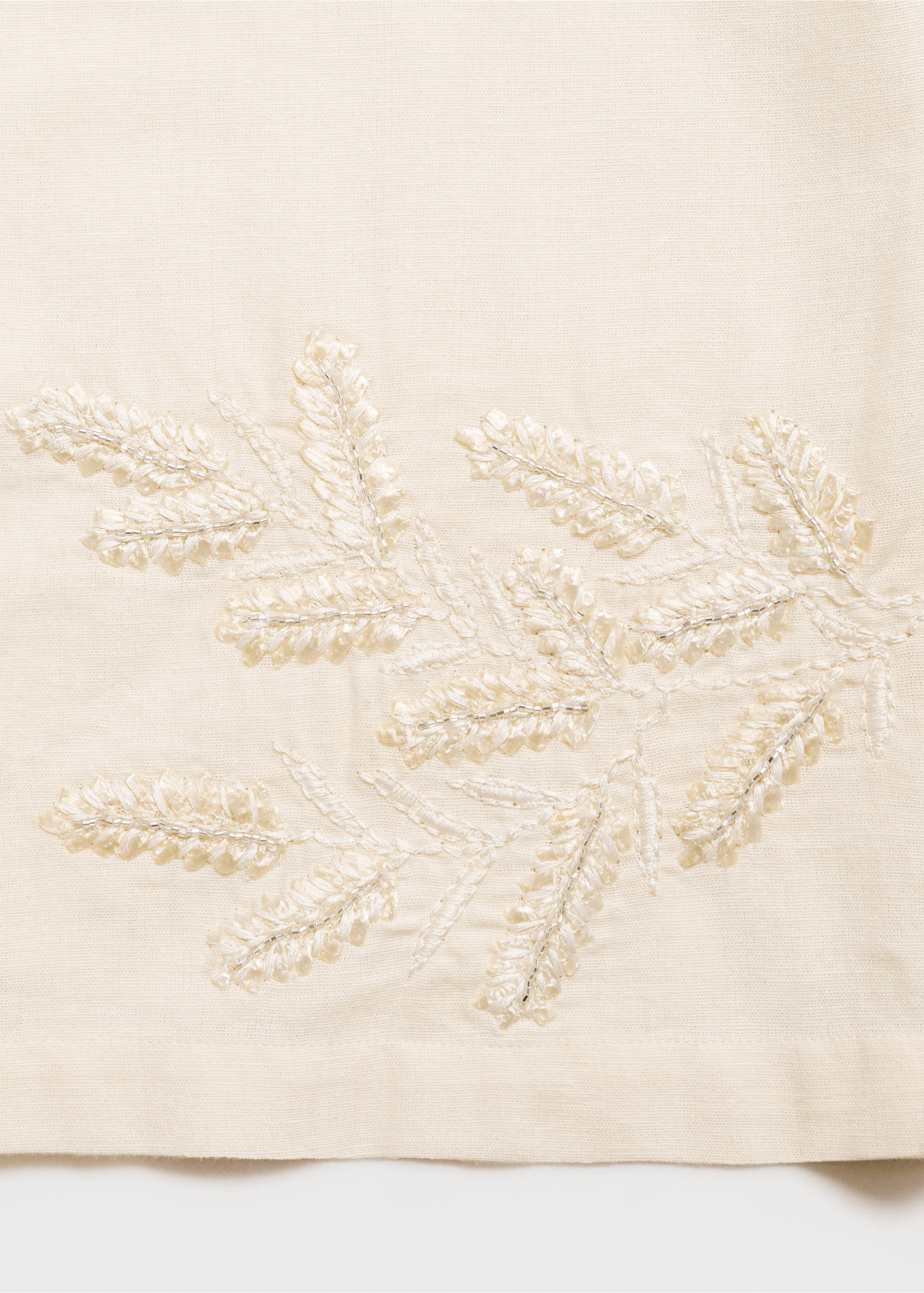 Embroidered straight-fit trousers - Details of the article 0, Off White. Ref: 87014784-00.