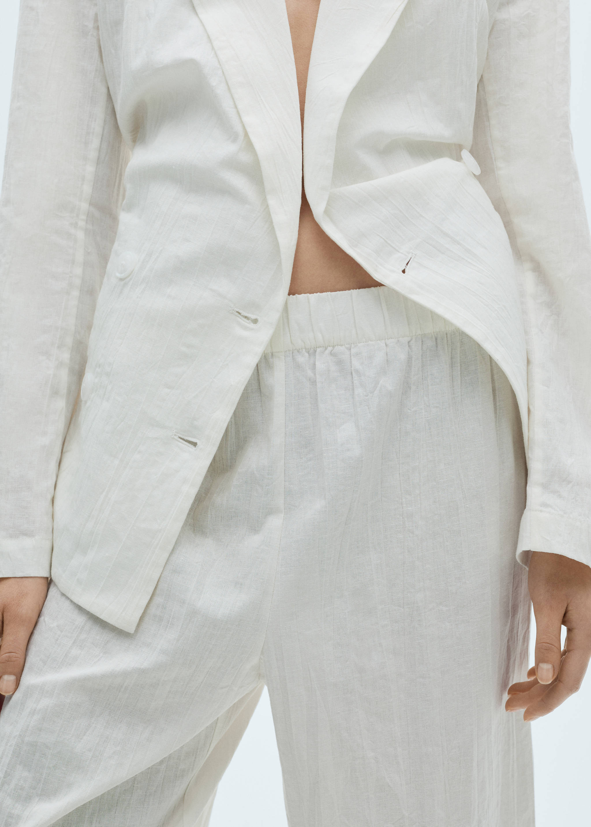 Linen-blend culotte suit trousers - Details of the article 3