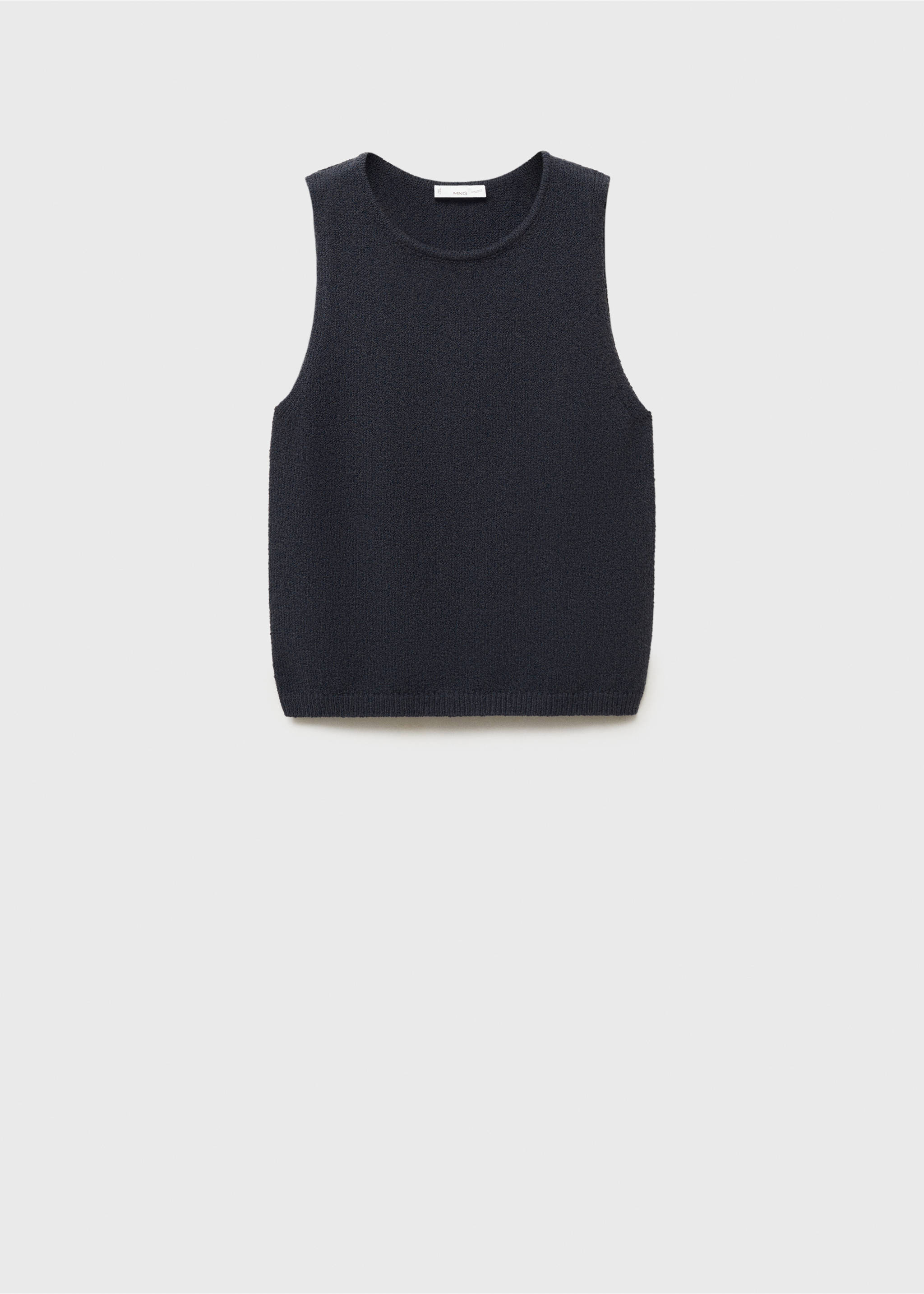 Crop-Stricktop - Artikel ohne Model, Dunkles Marineblau. Ref: 87014789-00.