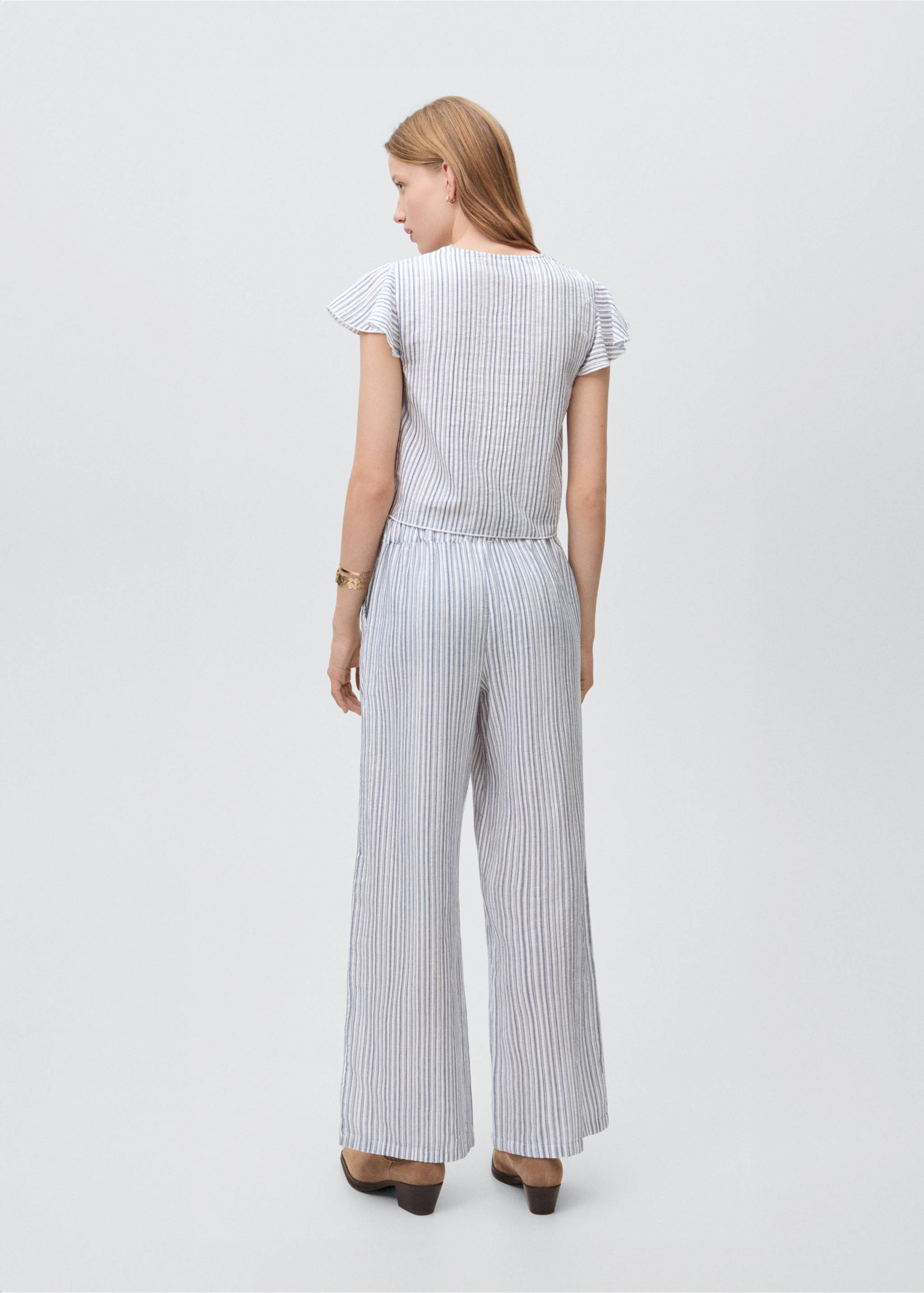 Ruched detail blouse - Reverse of the article, Sky Blue. Ref: 87014791-00.